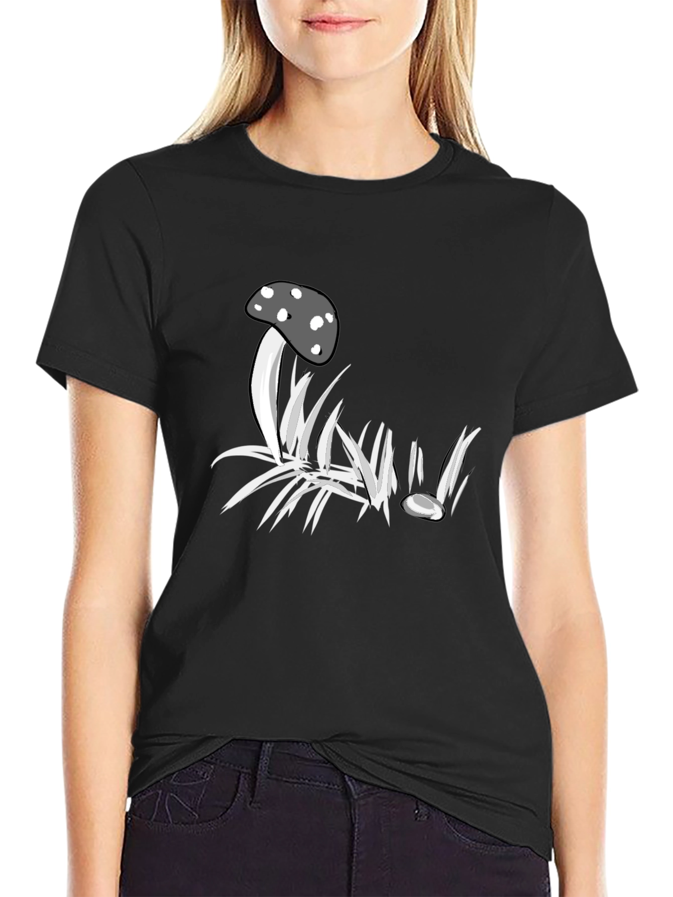 Mushroom Graphic Black T-Shirt - Unique Design