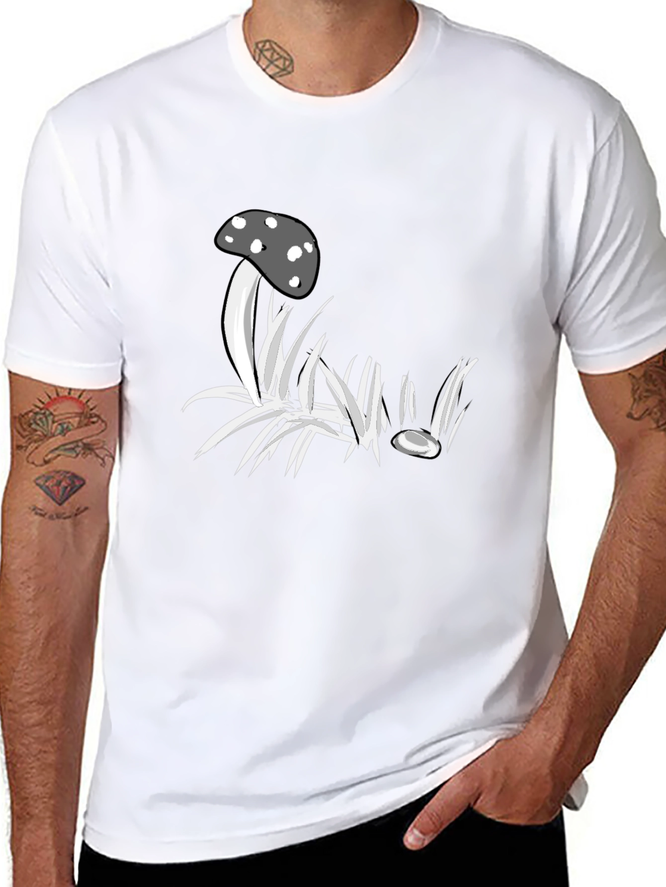 Mushroom Graphic Black T-Shirt - Unique Design