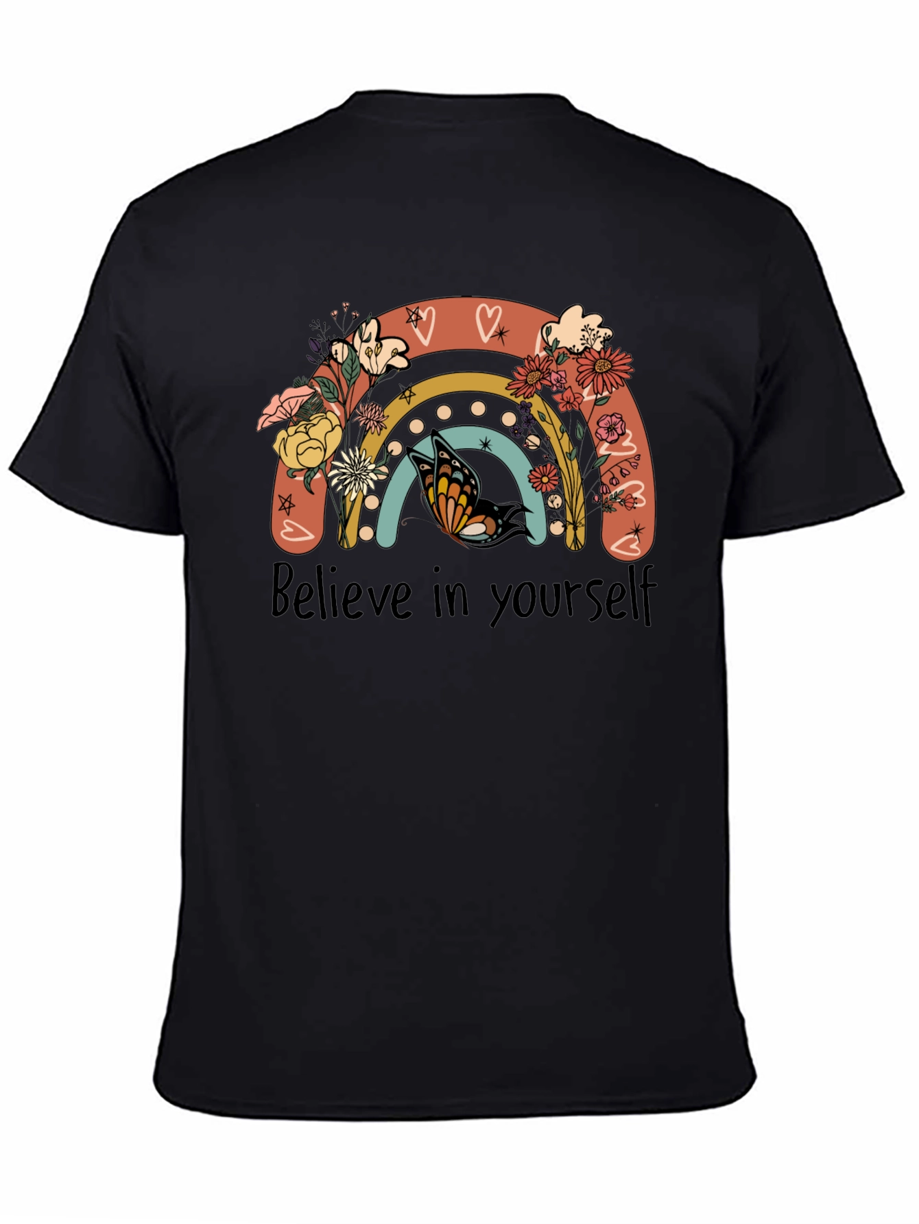 Believe In Yourself Rainbow Floral T-Shirt