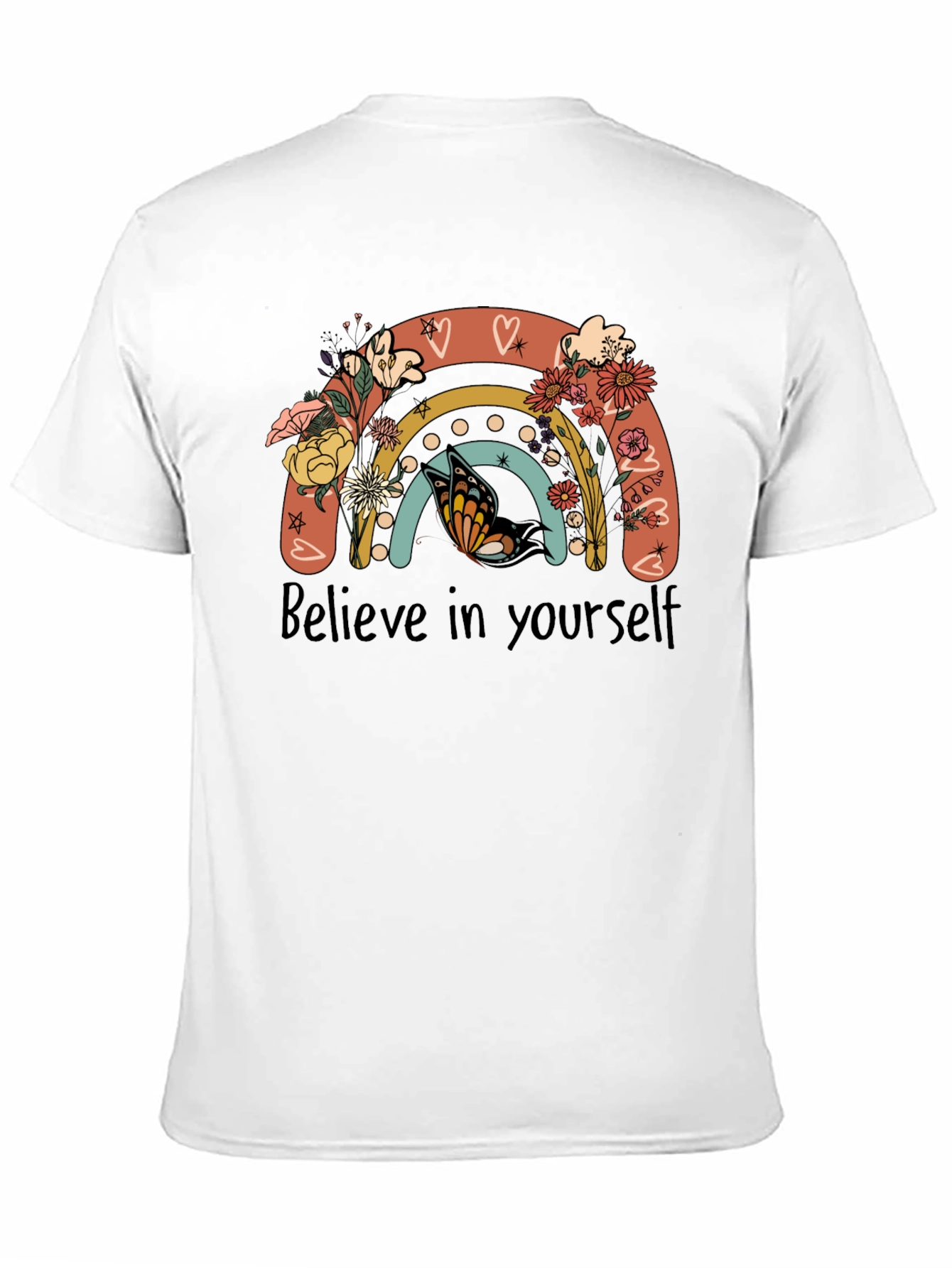 Believe In Yourself Rainbow Floral T-Shirt