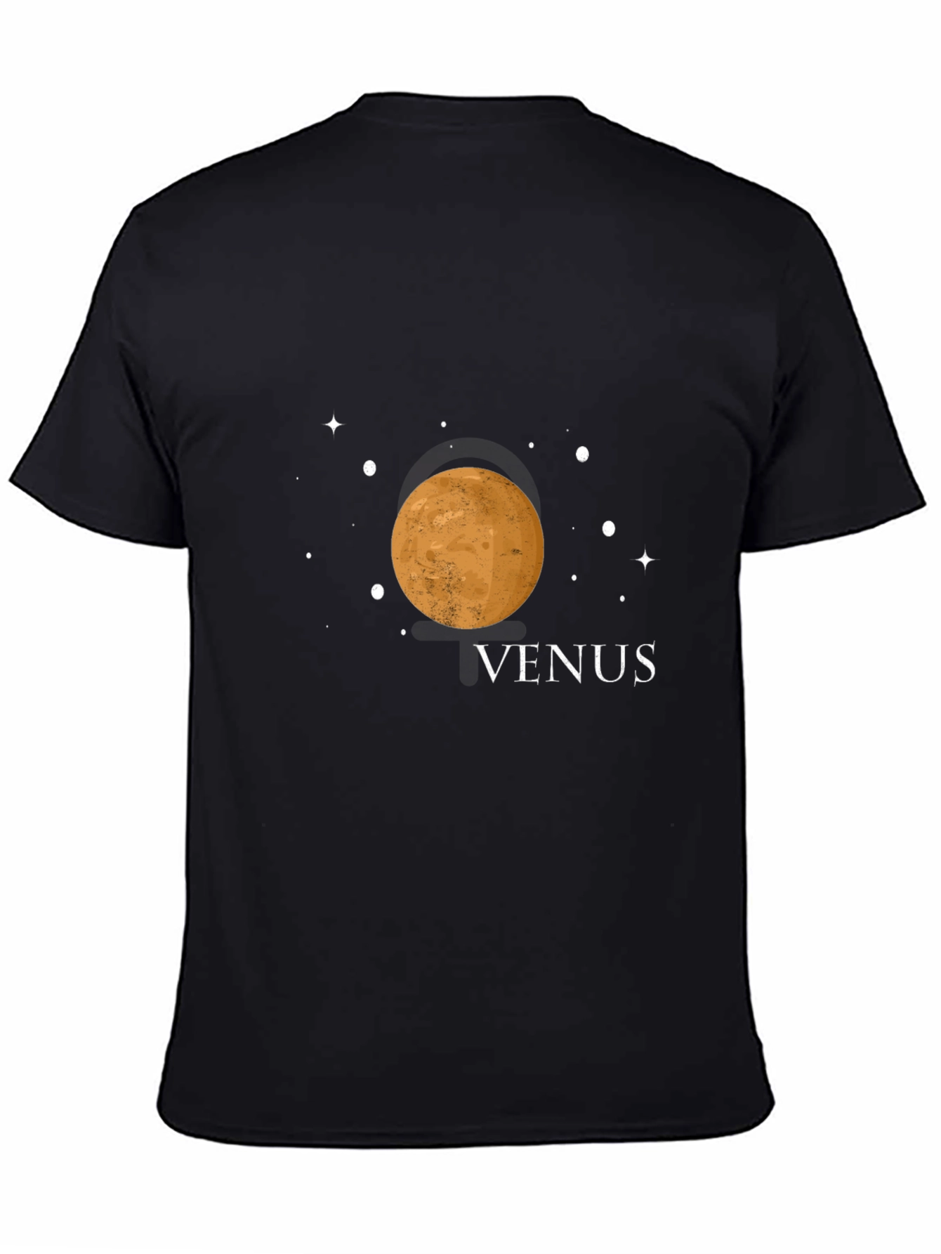 Venus Planet Graphic Tee - Black Cotton Blend Shirt