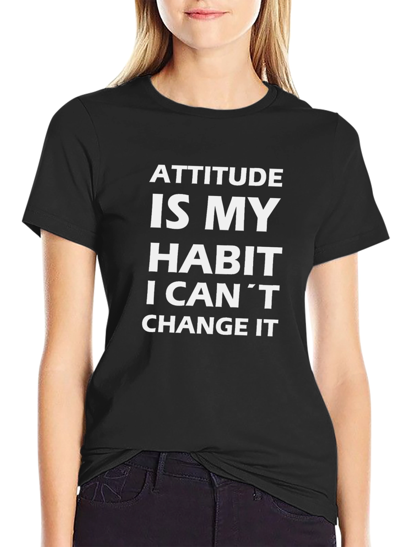 Attitude is My Habit Mens Black T-Shirt
