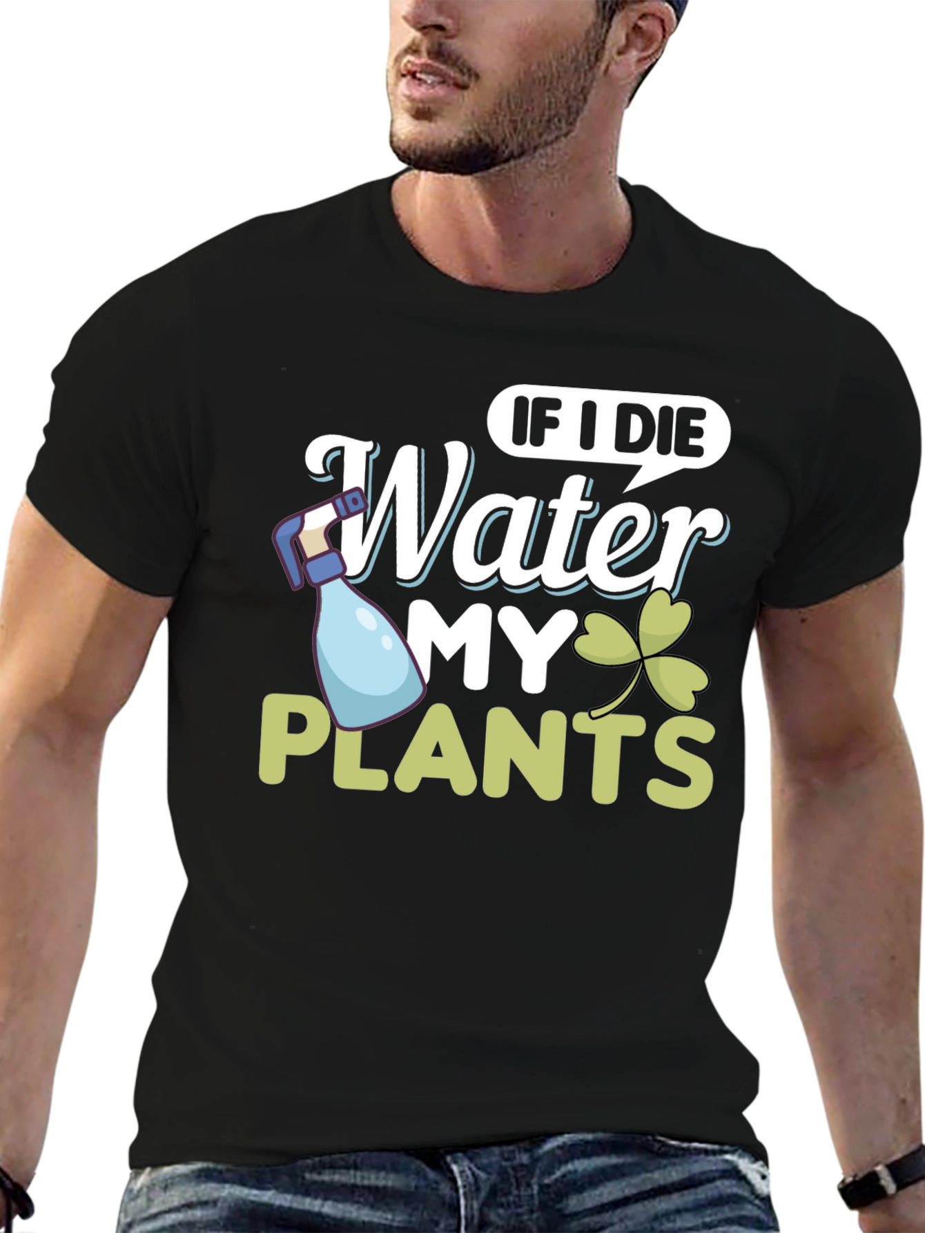 If I Die Water My Plants Black Graphic Tee