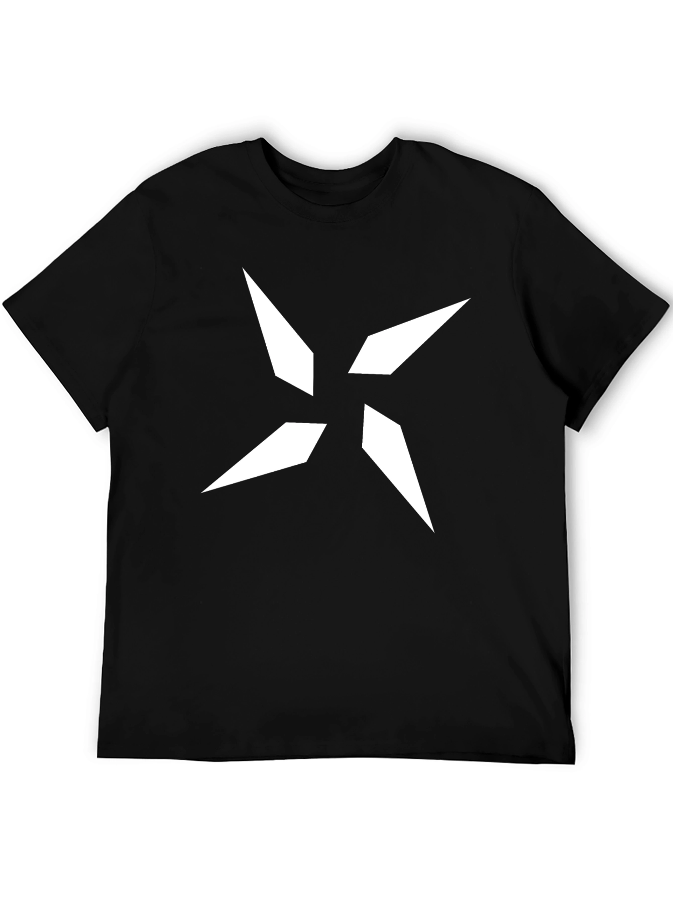 Geometric Star Graphic Black T-Shirt