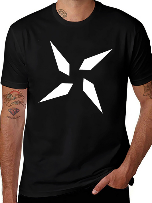 Geometric Star Graphic Black T-Shirt