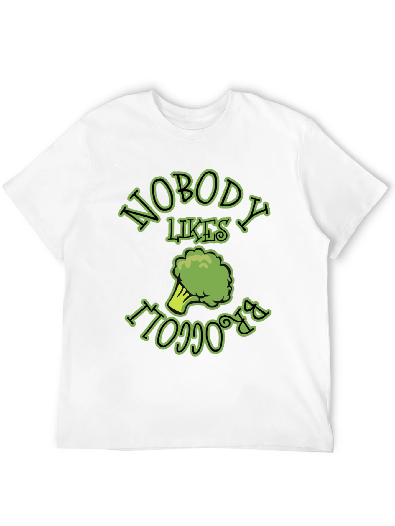 Nobody Likes Broccoli T-Shirt Funny Vegan Humor Tee