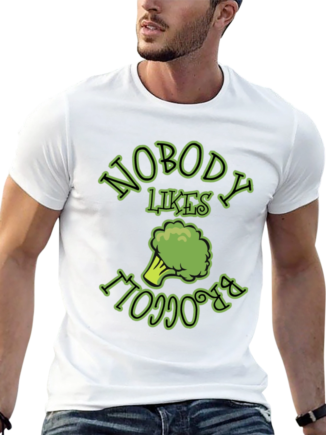 Nobody Likes Broccoli T-Shirt Funny Vegan Humor Tee