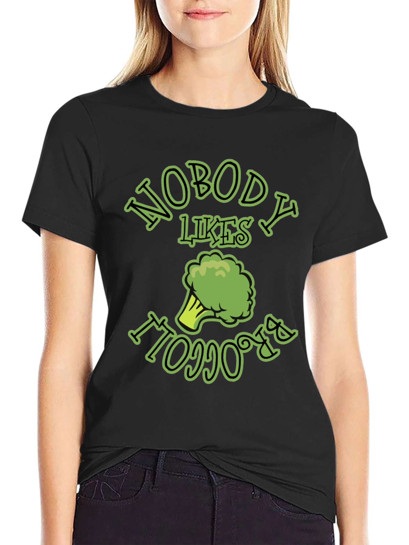 Nobody Likes Broccoli T-Shirt Funny Vegan Humor Tee