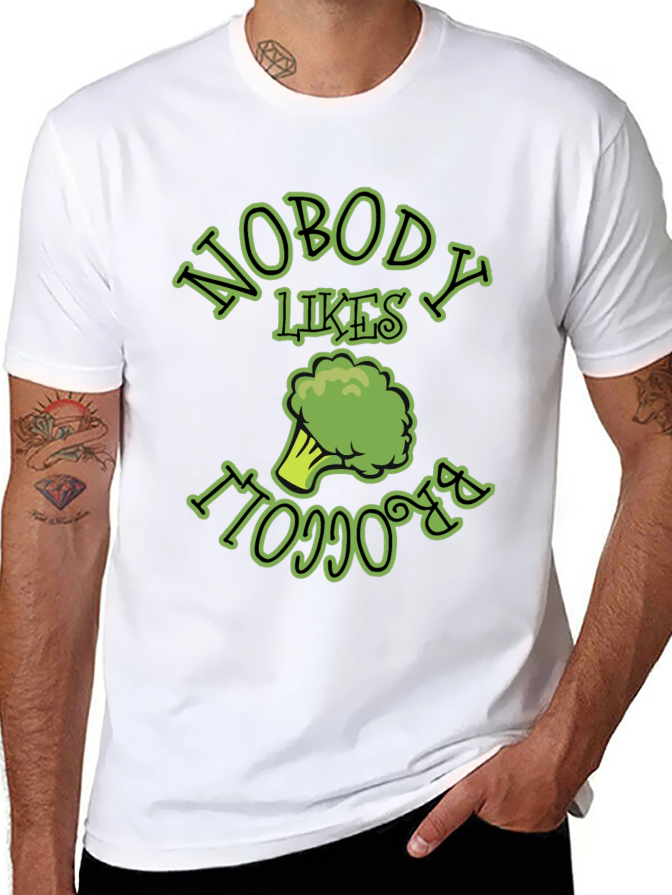 Nobody Likes Broccoli T-Shirt Funny Vegan Humor Tee