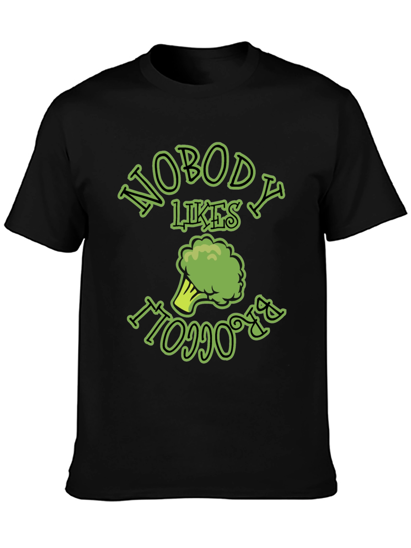 Nobody Likes Broccoli T-Shirt Funny Vegan Humor Tee