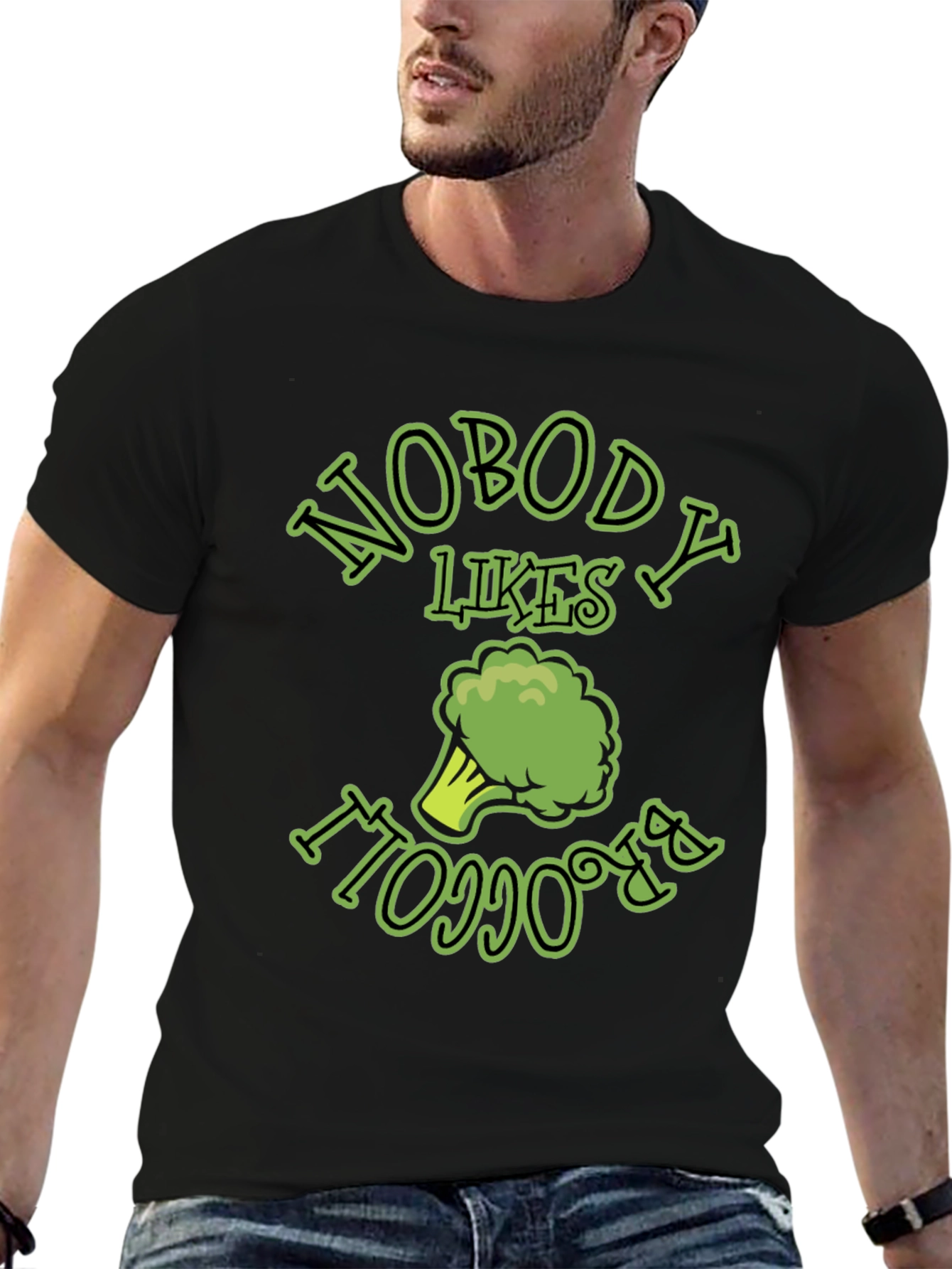 Nobody Likes Broccoli T-Shirt Funny Vegan Humor Tee