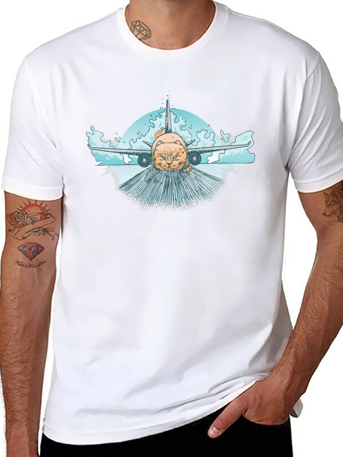 Cat Plane T-Shirt - Aviation Humor Tee