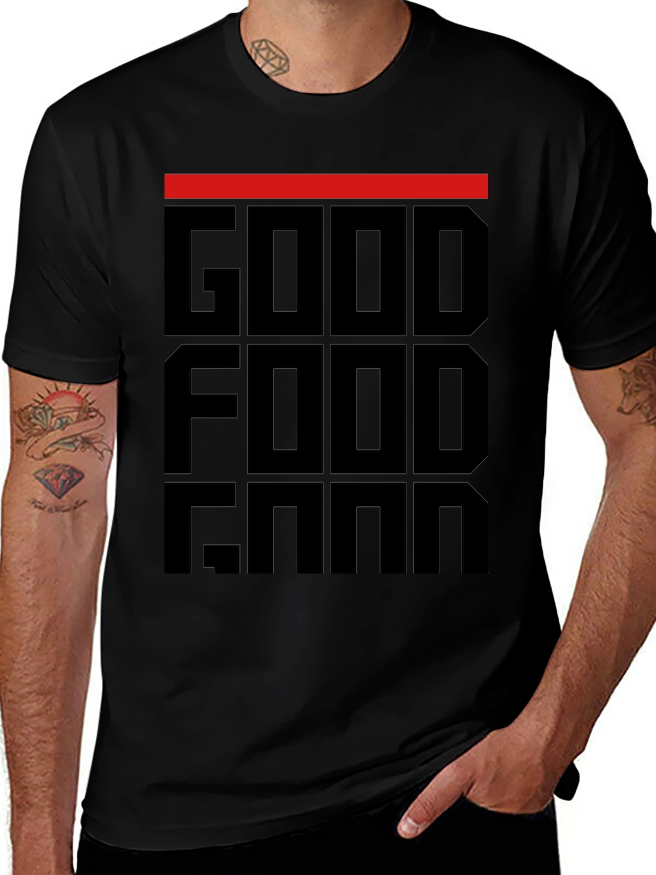 Good Food Gang T-Shirt - Black Graphic Tee