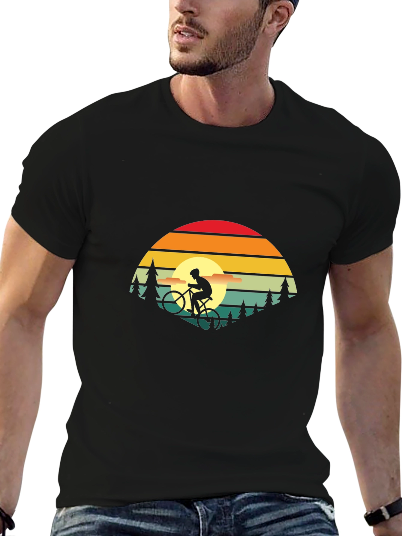 Retro Sunset Biker T-Shirt - Adventure Ready