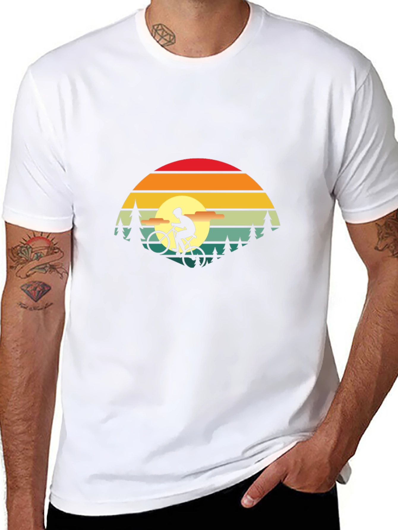 Retro Sunset Biker T-Shirt - Adventure Ready