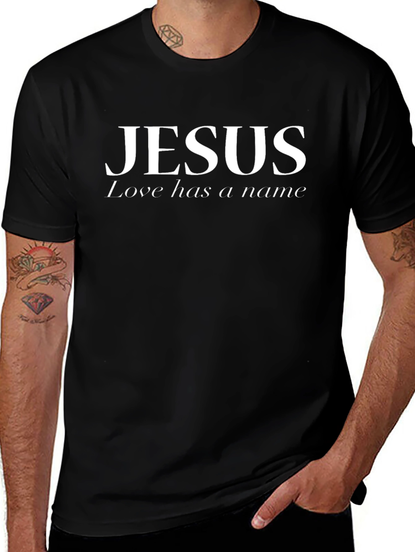 Jesus Love Has a Name Black T-Shirt
