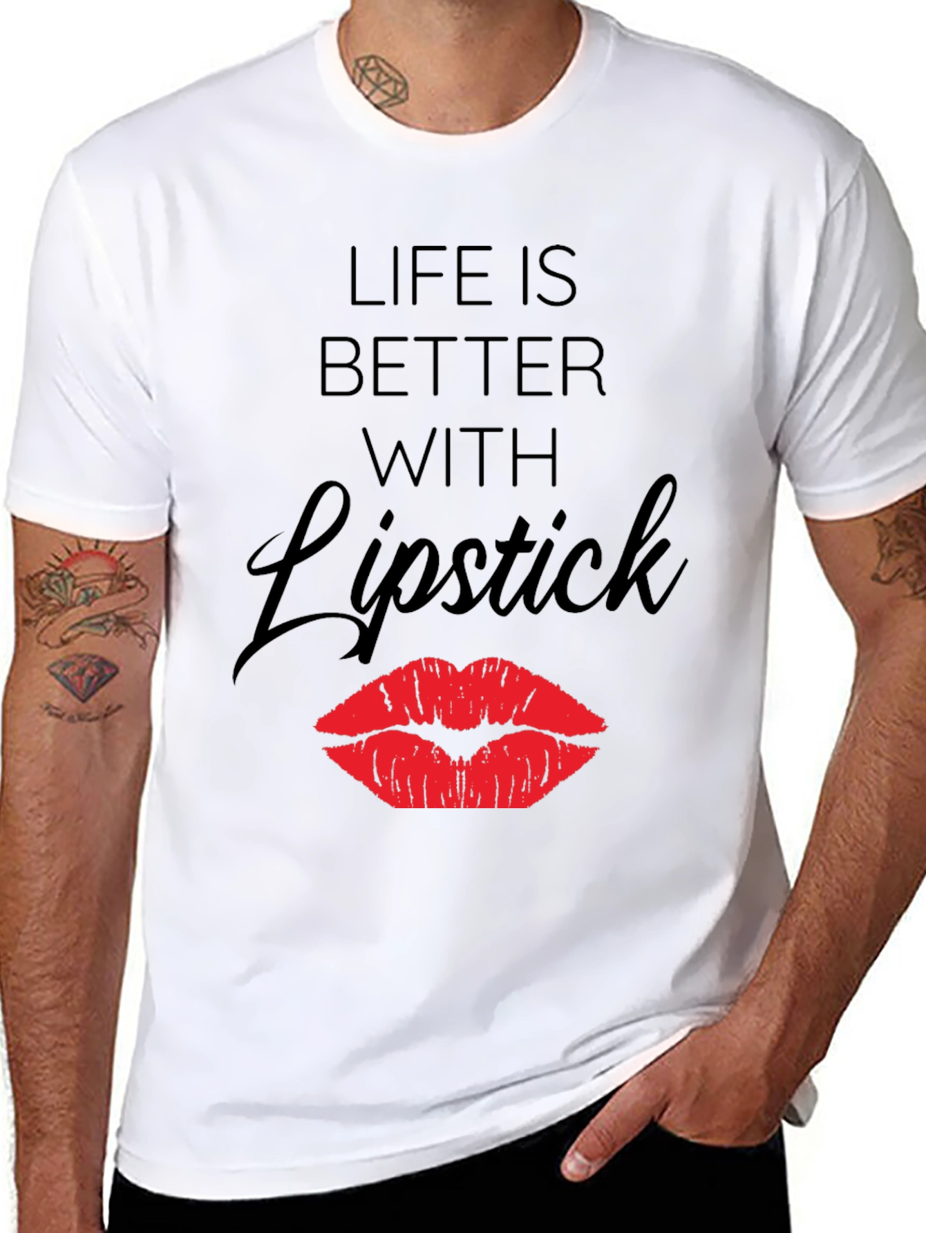 Life is Better with Lipstick Graphic T-Shirt