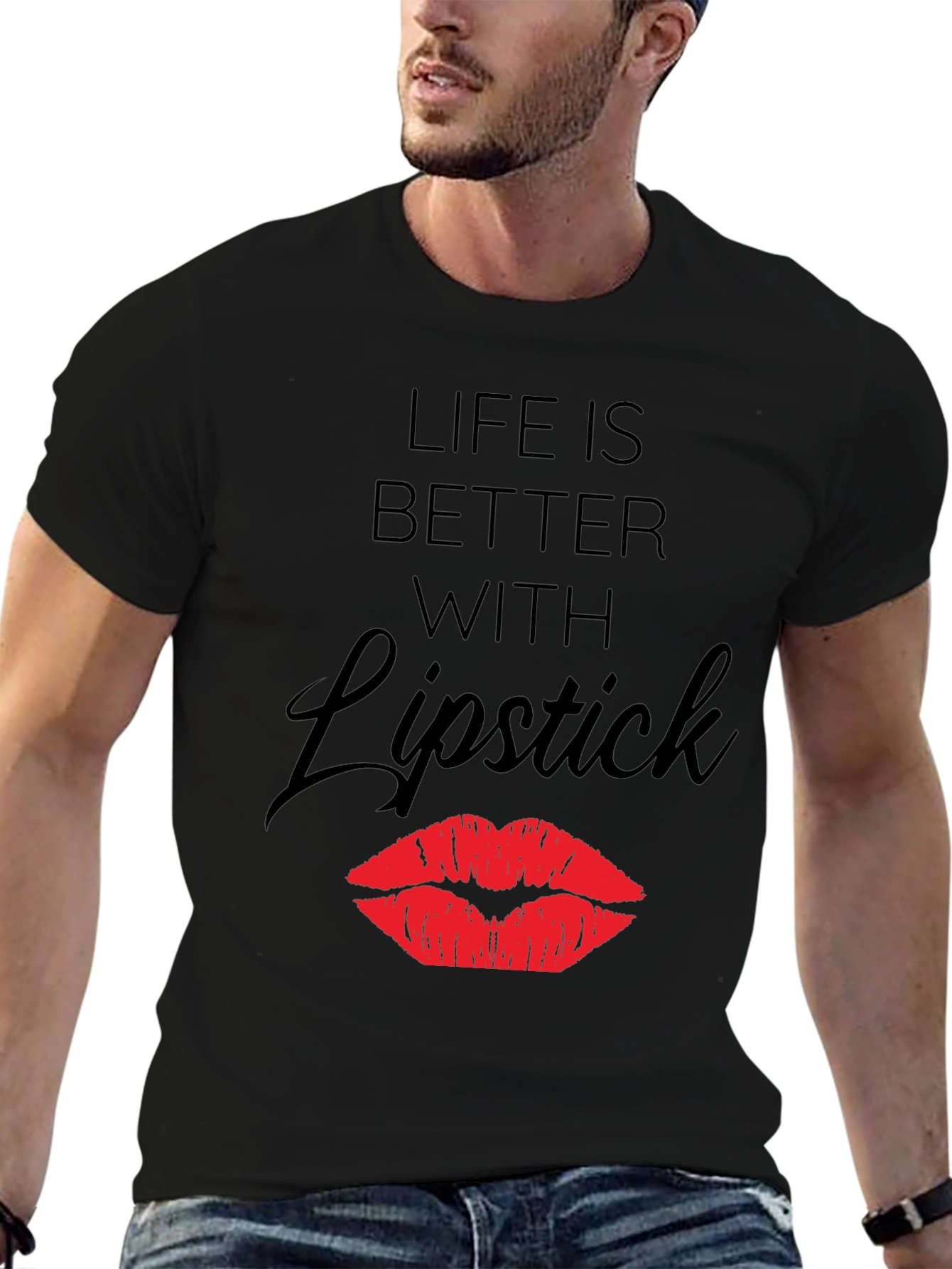 Life is Better with Lipstick Graphic T-Shirt