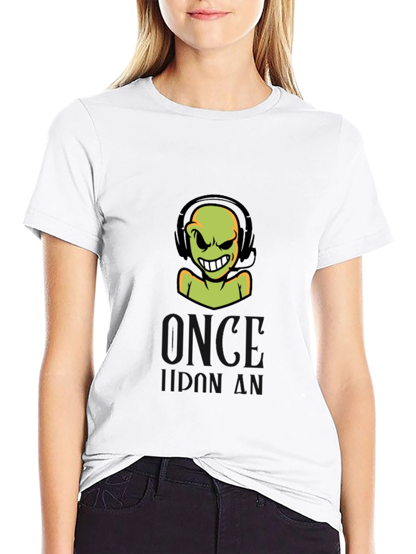 Gamer Alien Headset Black T-Shirt