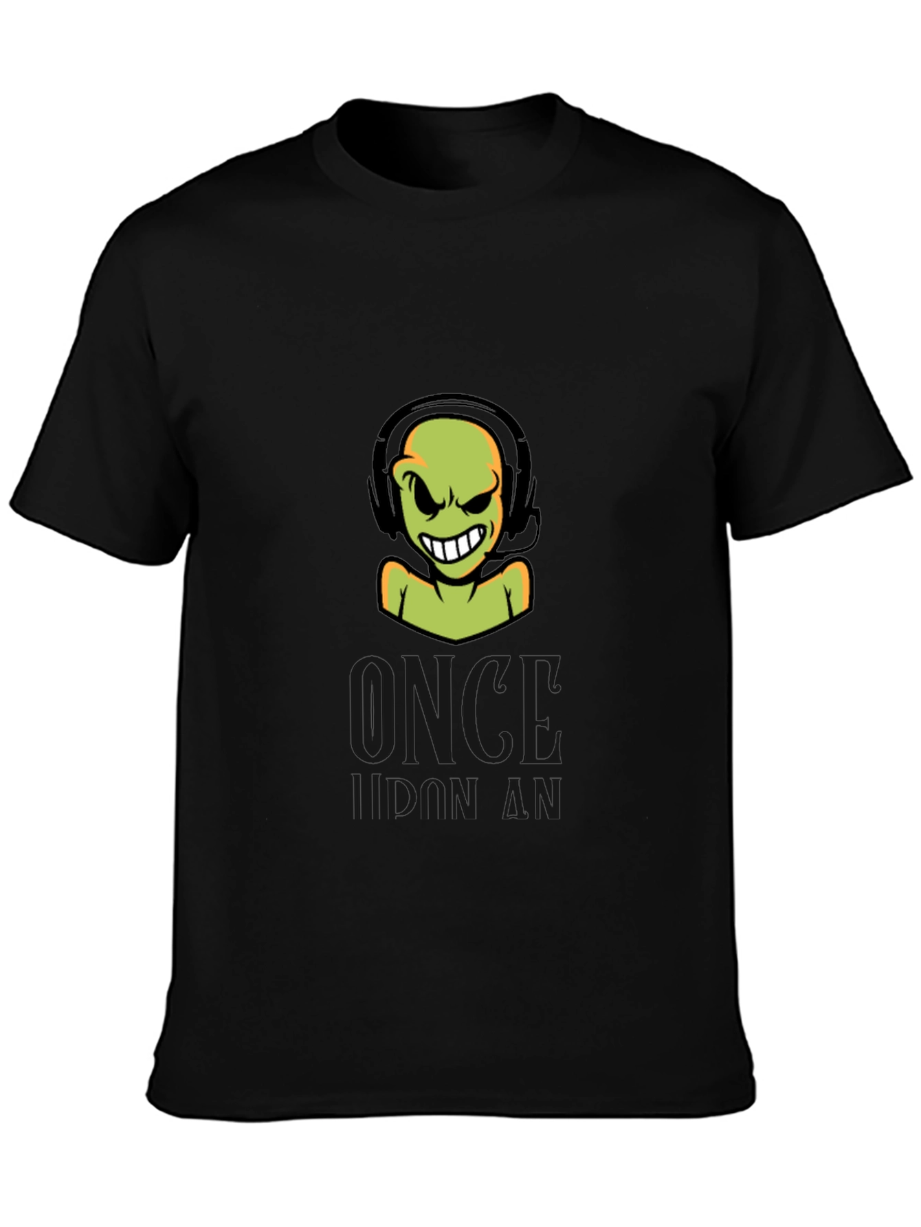 Gamer Alien Headset Black T-Shirt