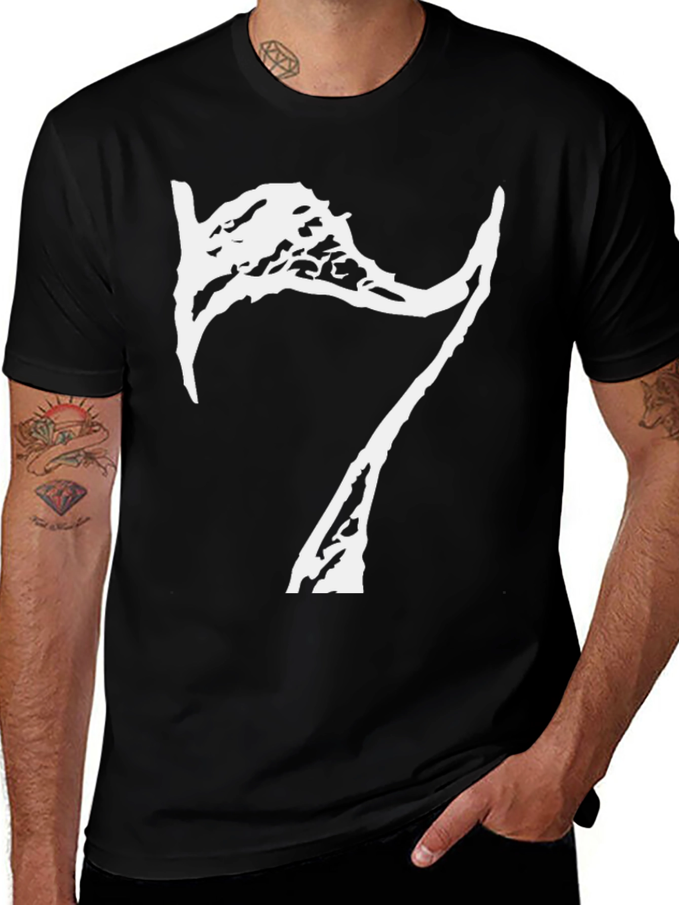 Abstract 7 Graphic Black T-Shirt