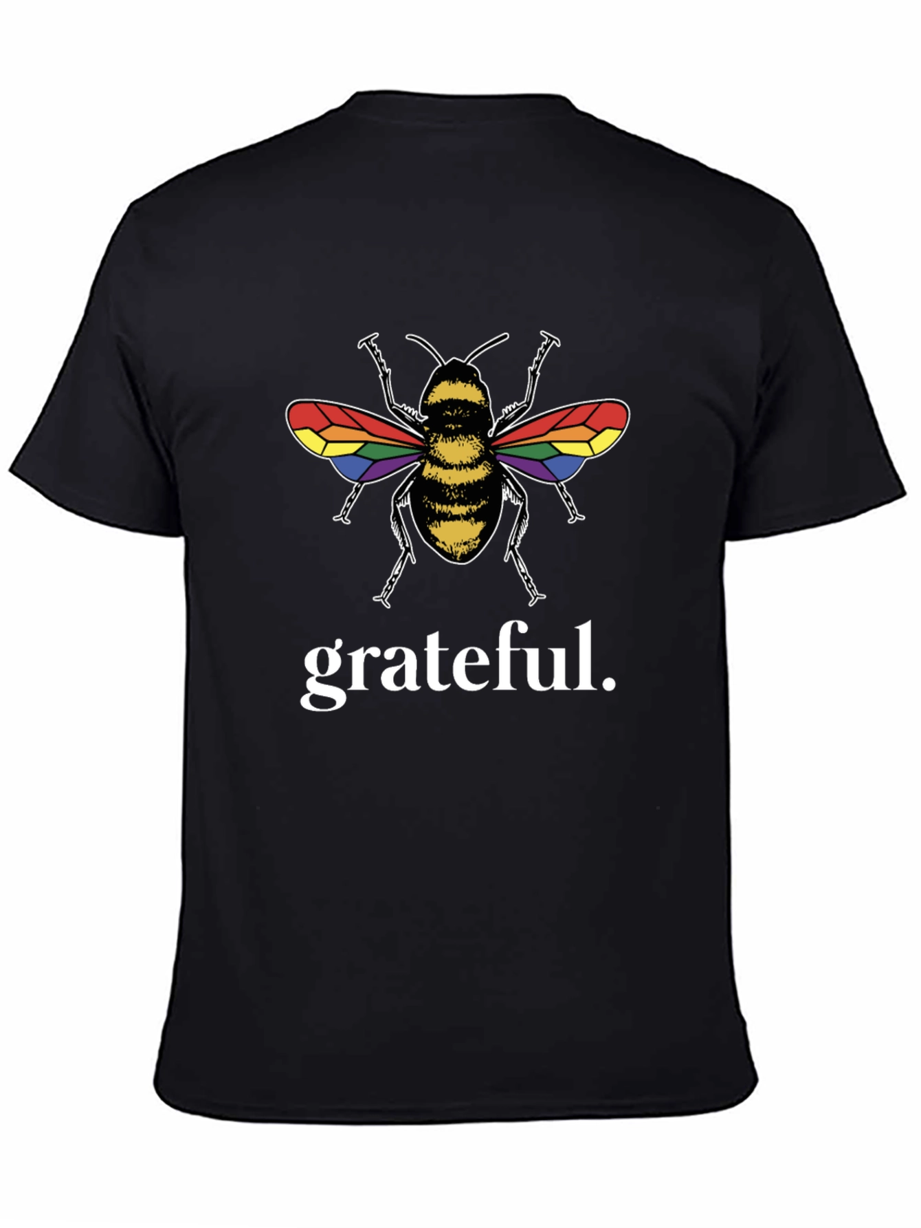 Grateful Bee LGBTQ+ Pride Black T-Shirt