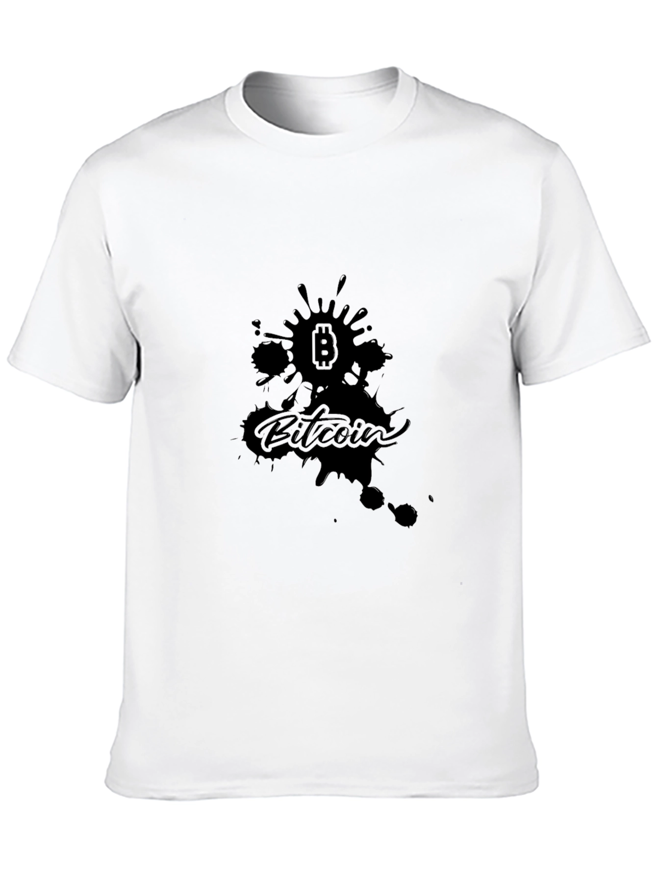 Bitcoin Splatter Graphic Black T-Shirt