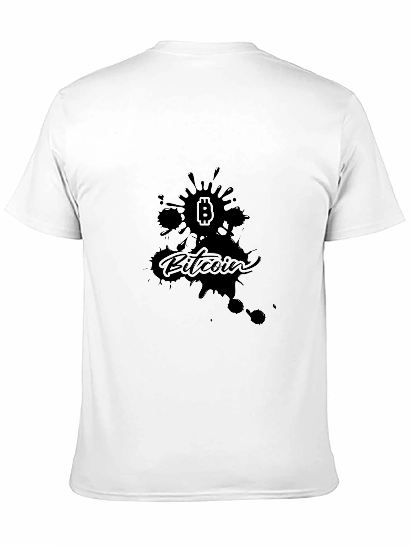 Bitcoin Splatter Graphic Black T-Shirt