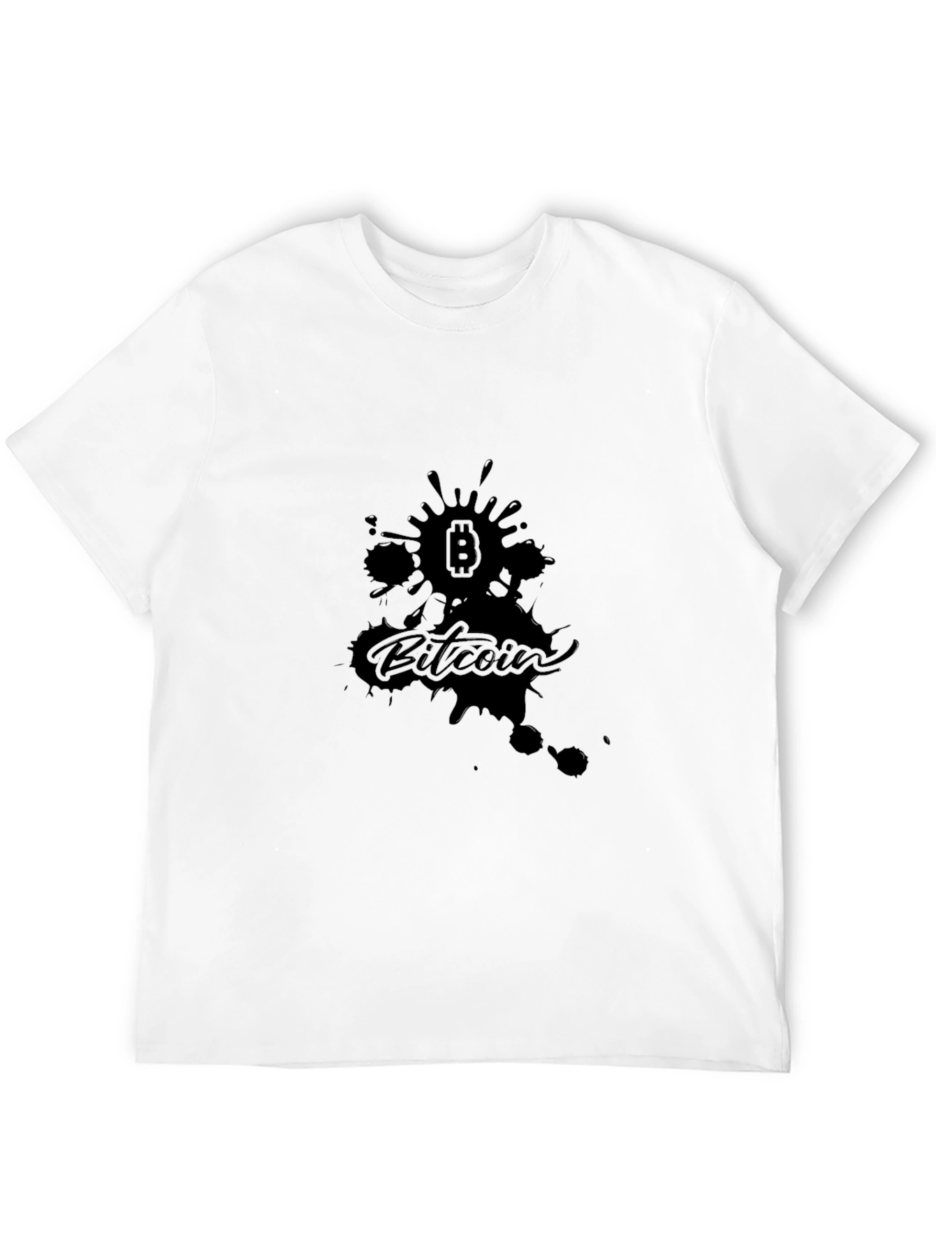 Bitcoin Splatter Graphic Black T-Shirt