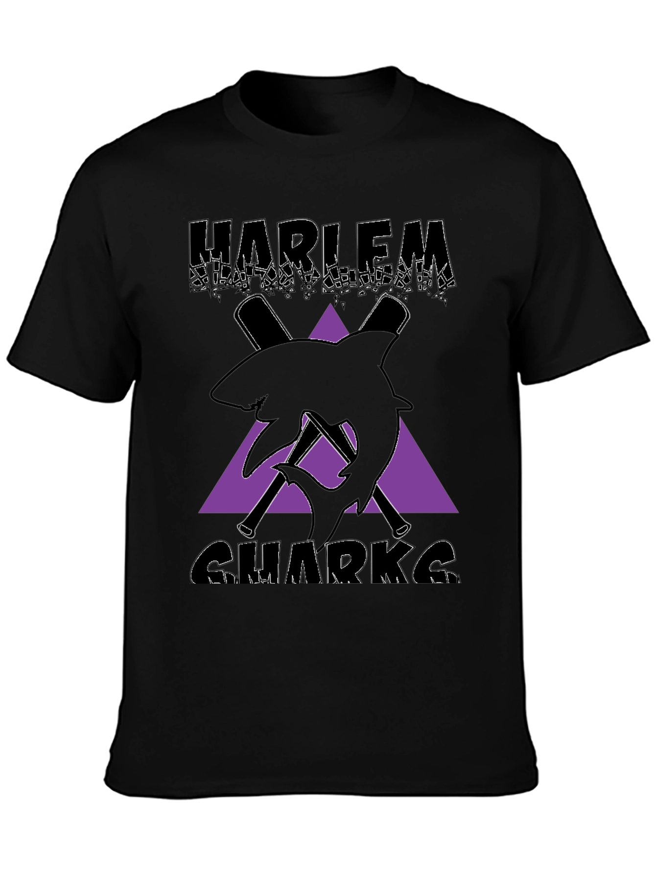 Harlem Sharks Graphic Tee - Black Cotton T-Shirt