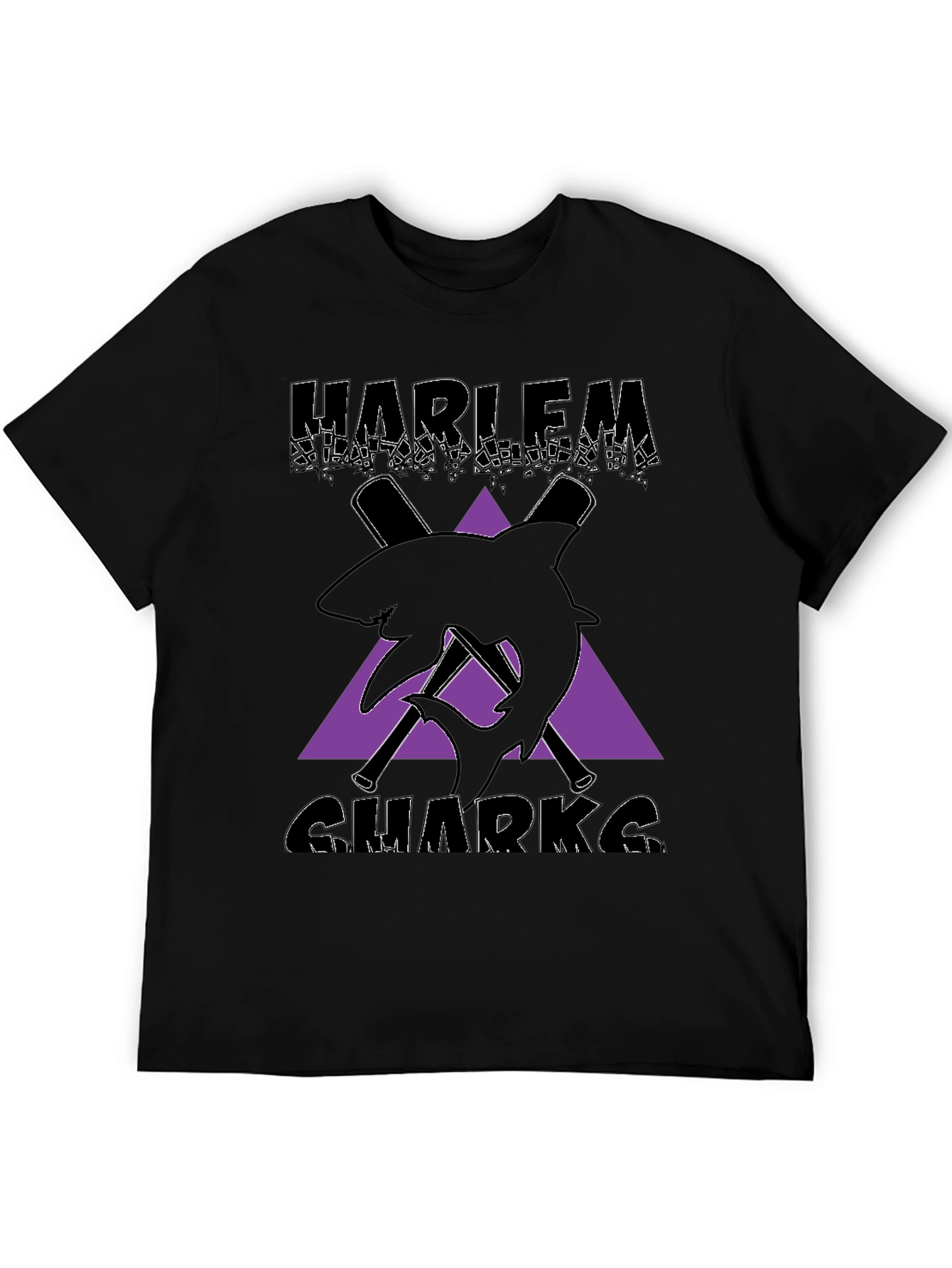 Harlem Sharks Graphic Tee - Black Cotton T-Shirt