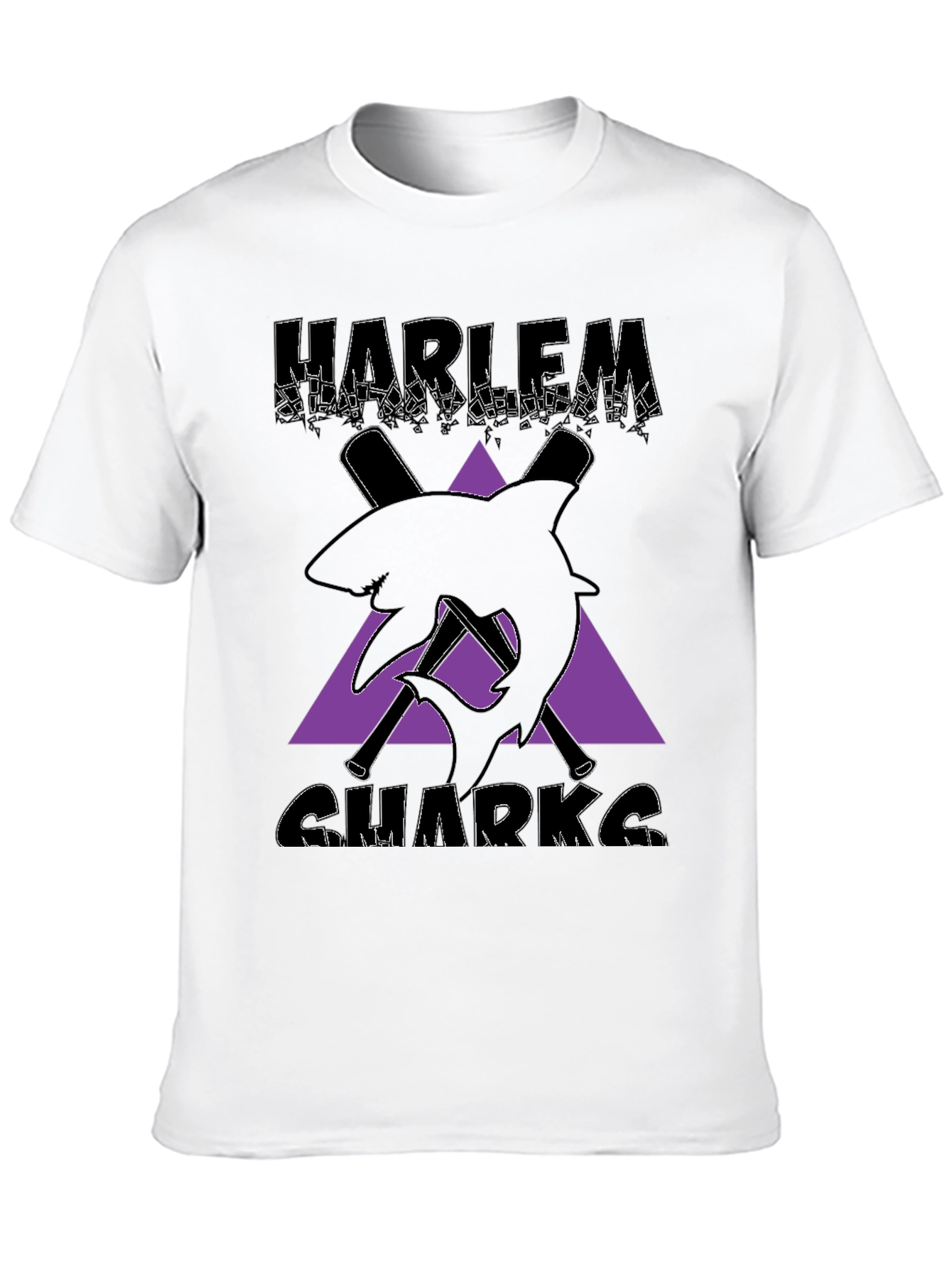 Harlem Sharks Graphic Tee - Black Cotton T-Shirt