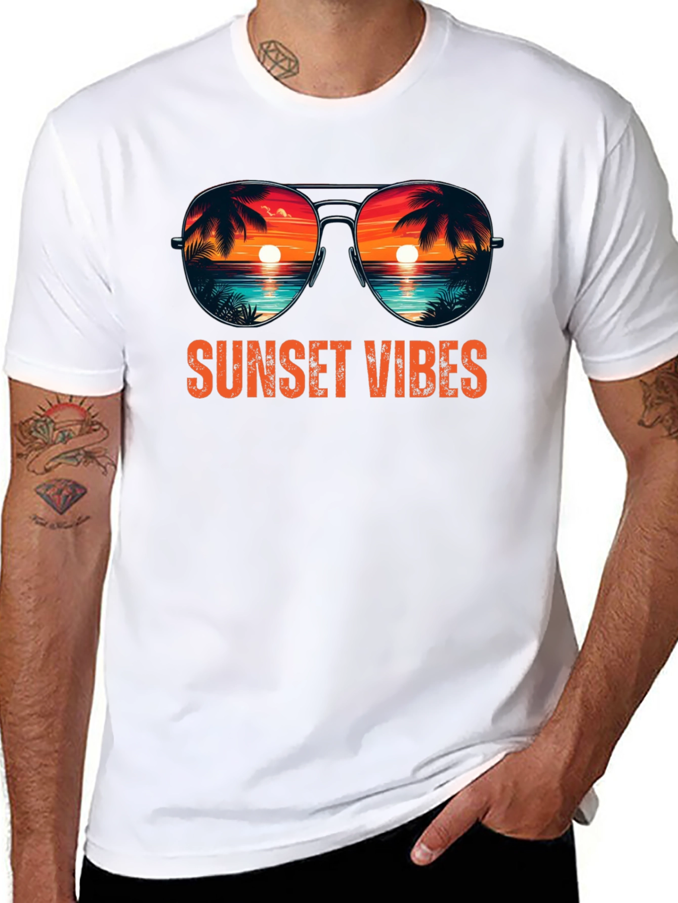 Sunset Vibes Graphic Tee - Coastal Summer Shirt