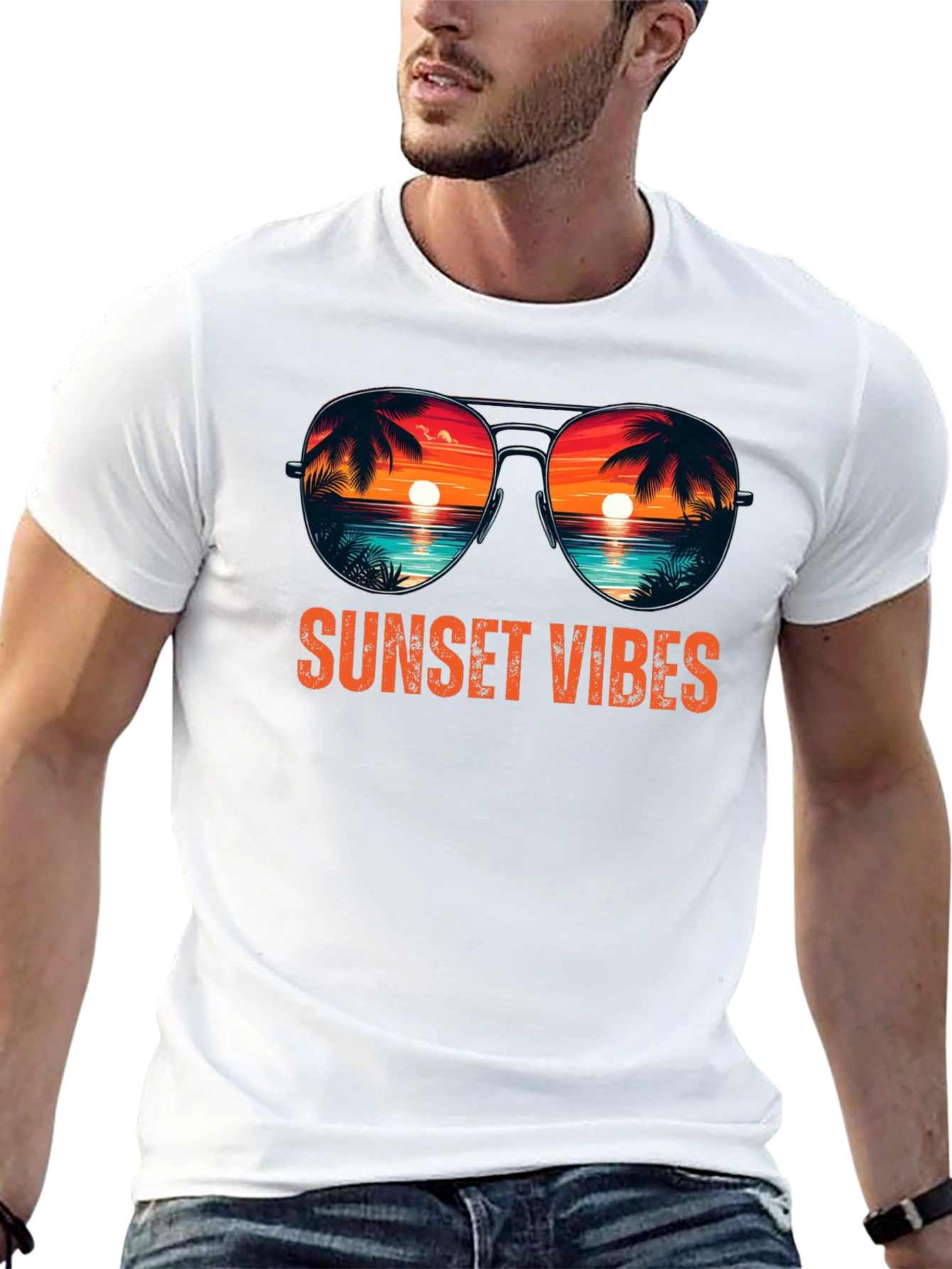 Sunset Vibes Graphic Tee - Coastal Summer Shirt