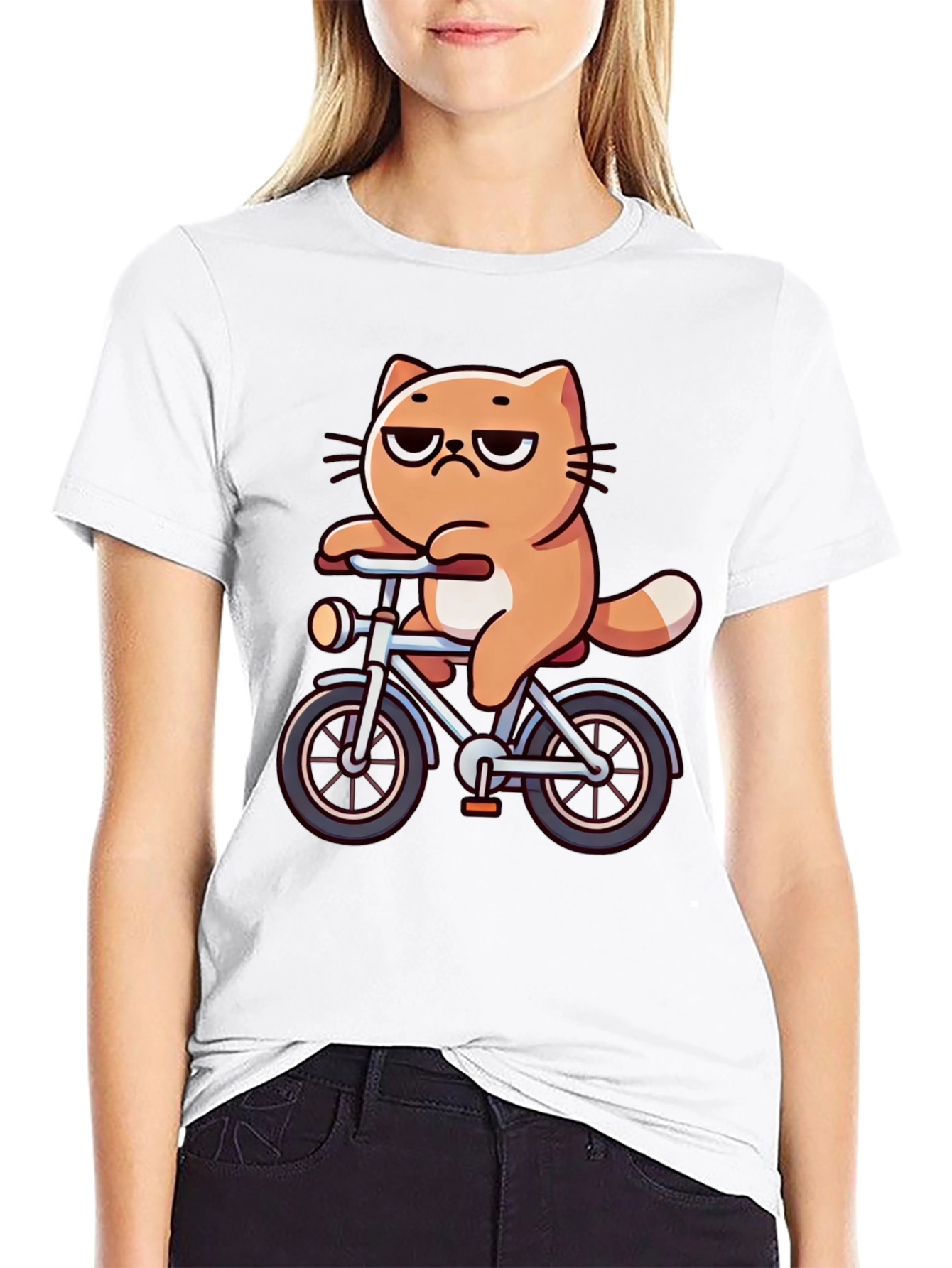 Cat on Bike T-Shirt - Funny Graphic Tee