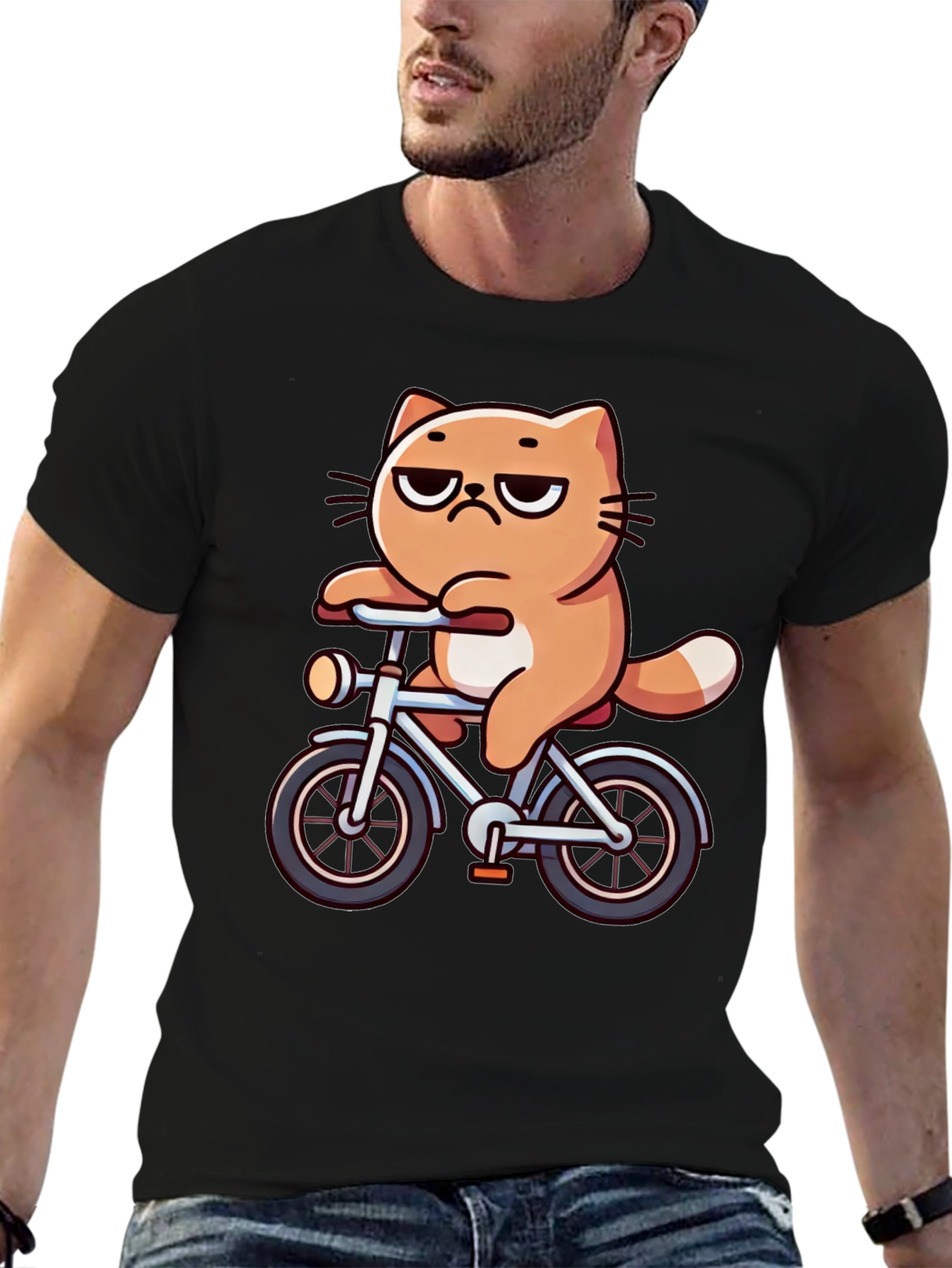 Cat on Bike T-Shirt - Funny Graphic Tee