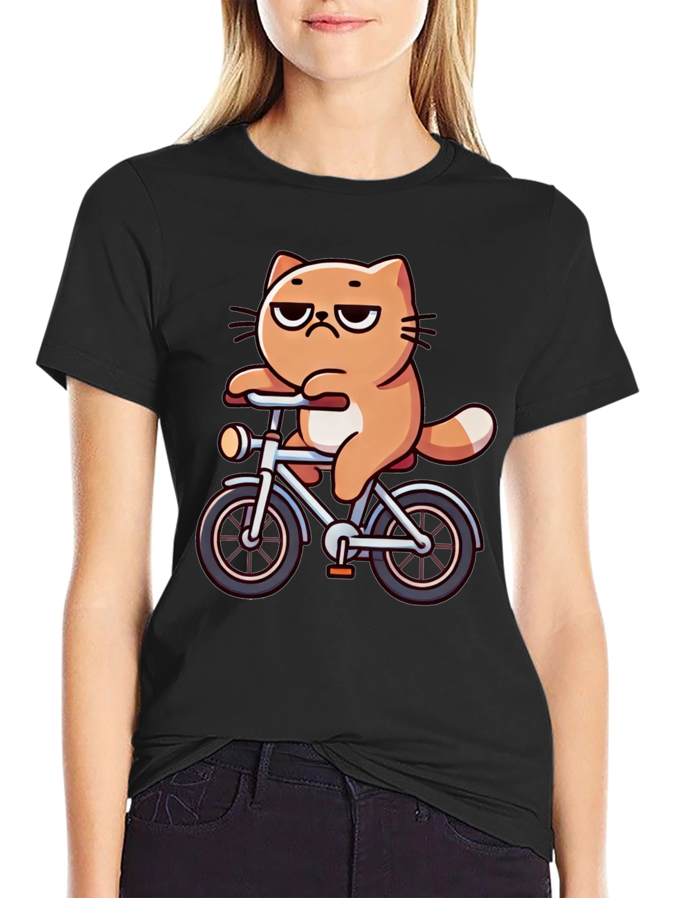 Cat on Bike T-Shirt - Funny Graphic Tee