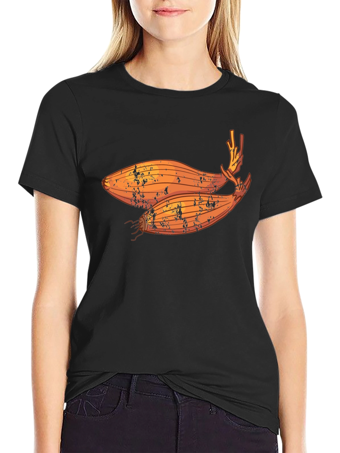 Shallot Graphic T-Shirt - Black Crew Neck Tee