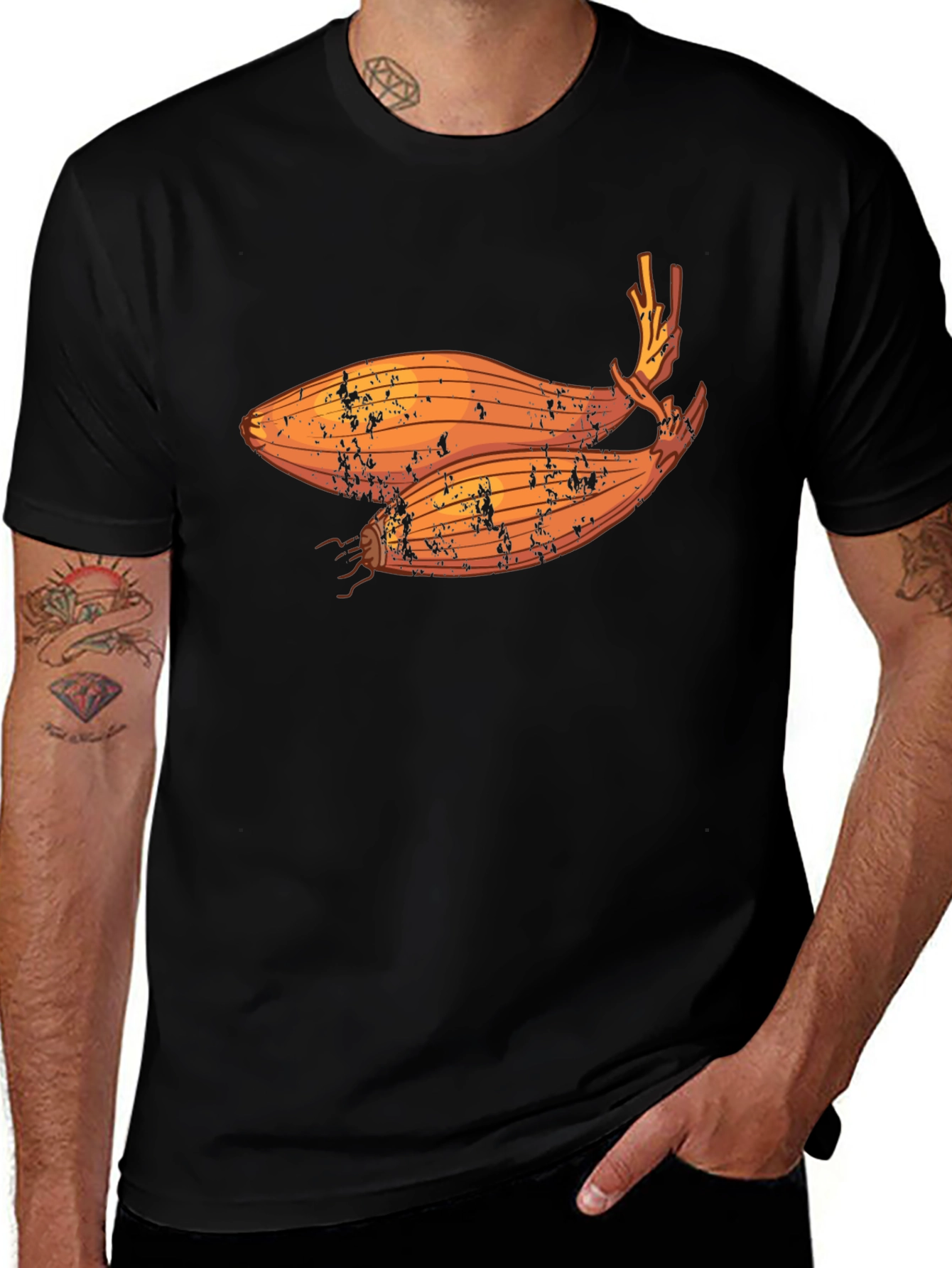 Shallot Graphic T-Shirt - Black Crew Neck Tee