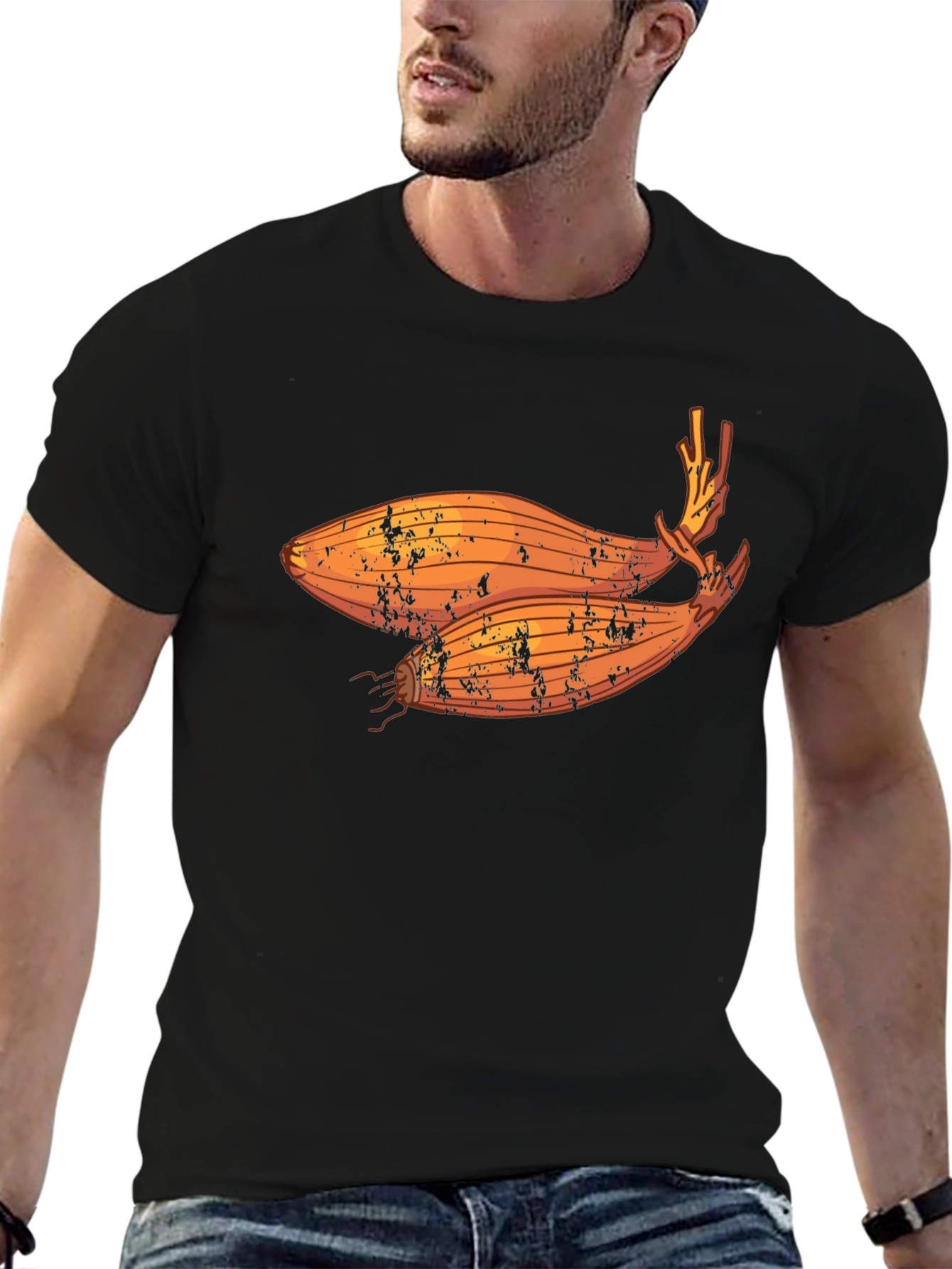 Shallot Graphic T-Shirt - Black Crew Neck Tee