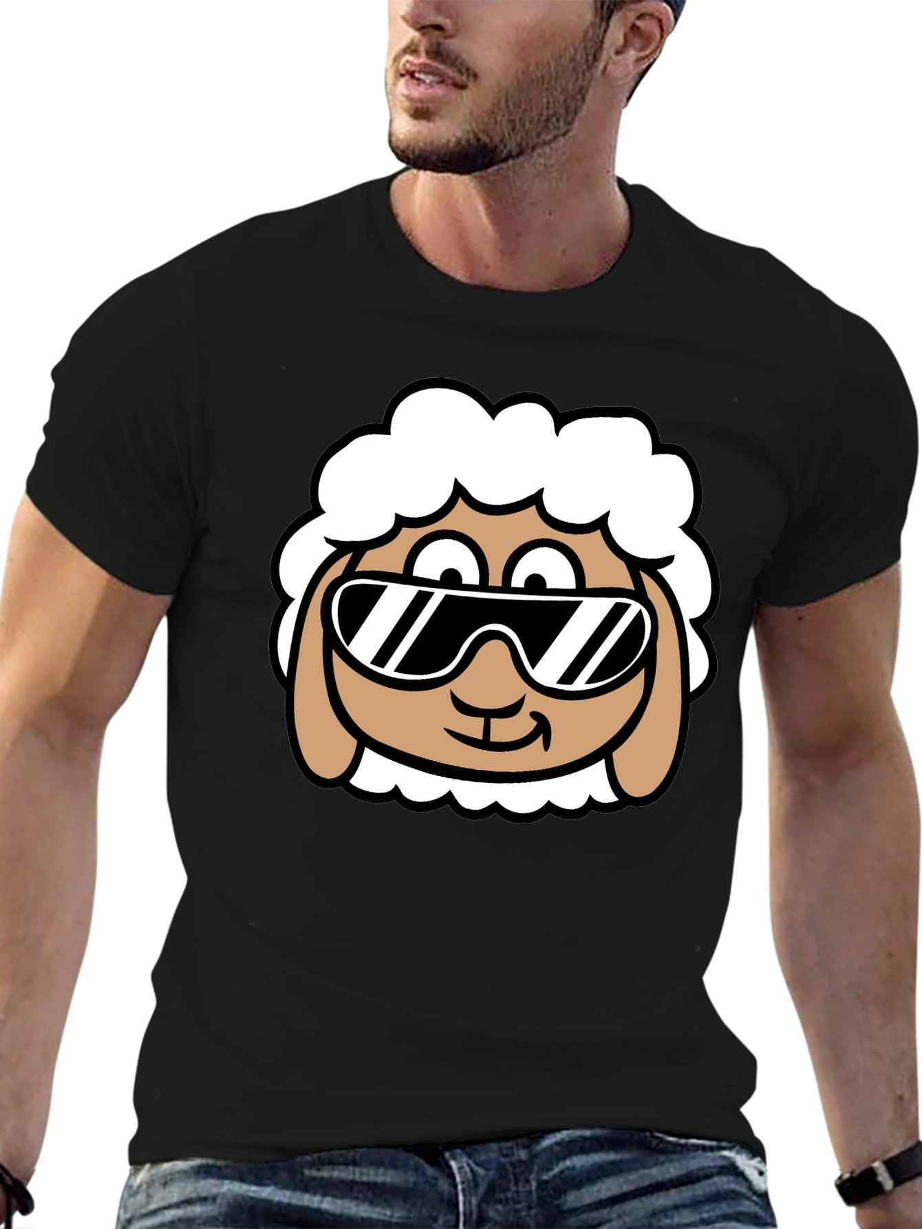 Cool Sheep T-Shirt - Black Graphic Tee