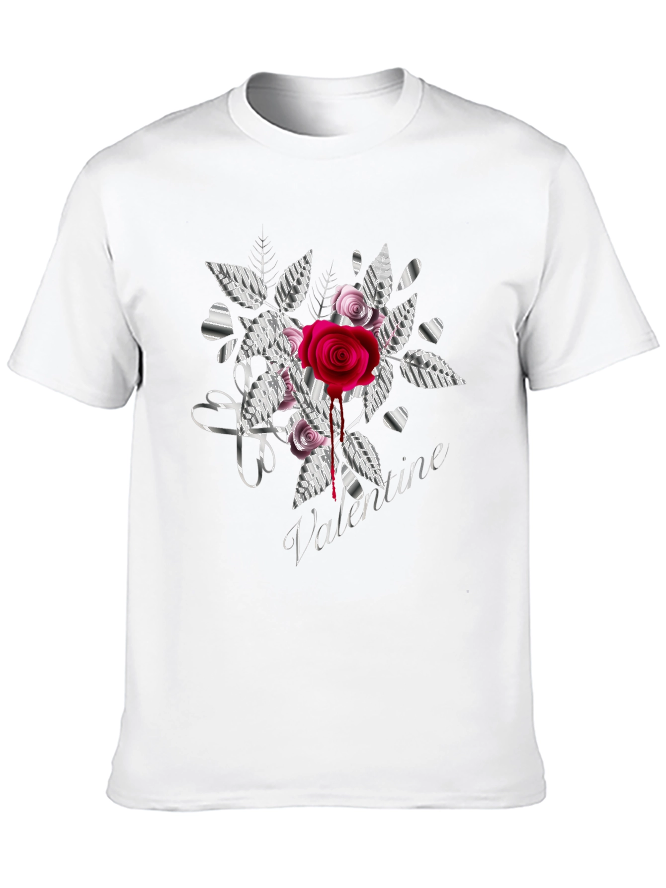 Valentine Rose Graphic Tee - Black