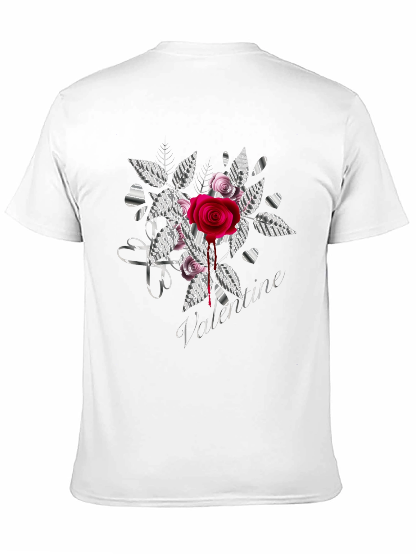 Valentine Rose Graphic Tee - Black