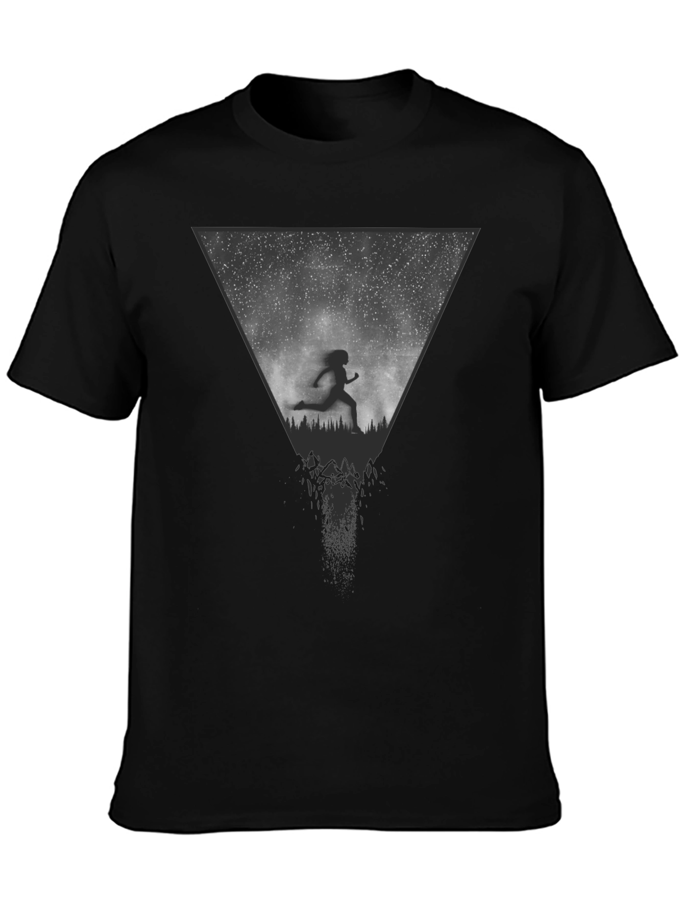 Abstract Runner Graphic Tee - Black