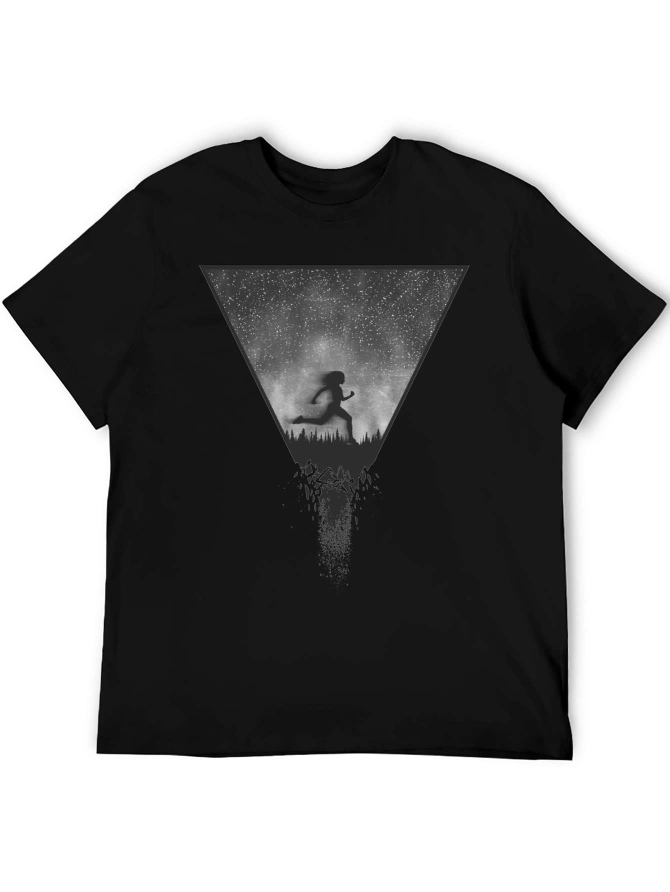 Abstract Runner Graphic Tee - Black