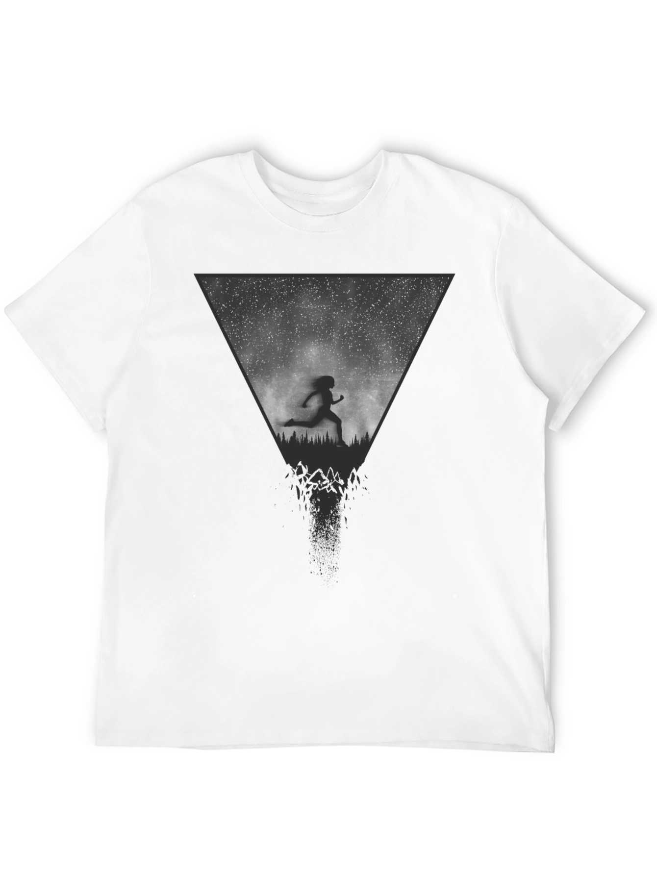 Abstract Runner Graphic Tee - Black