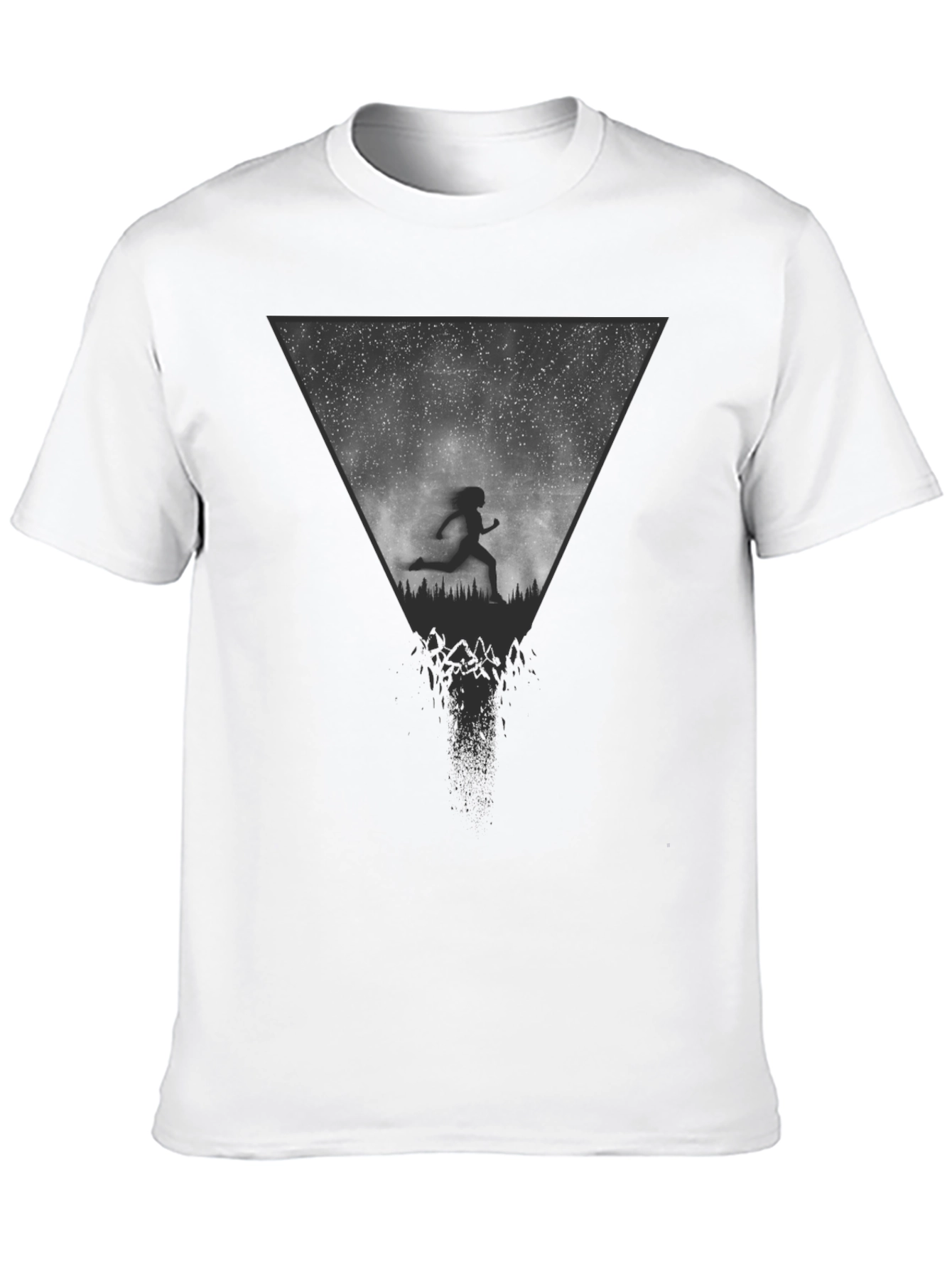 Abstract Runner Graphic Tee - Black