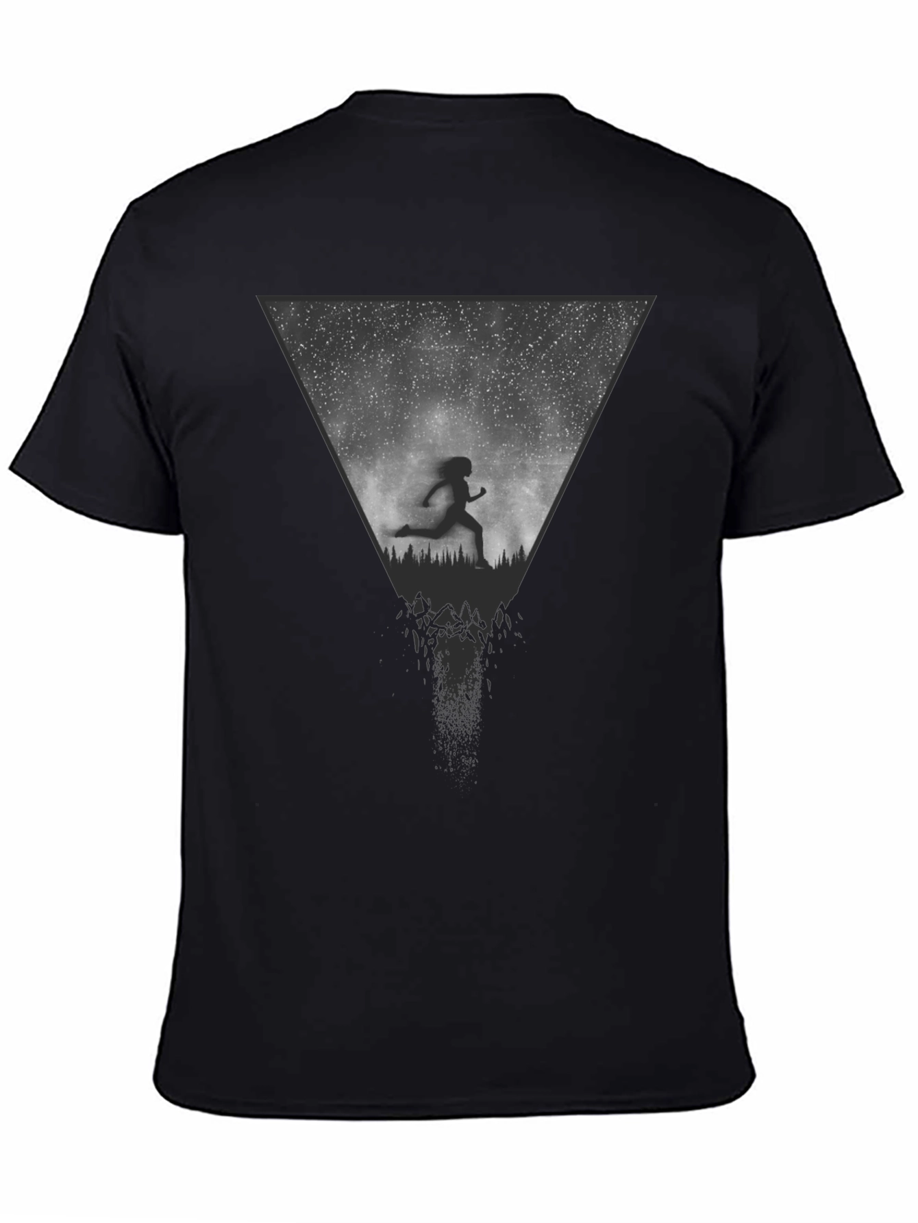 Abstract Runner Graphic Tee - Black