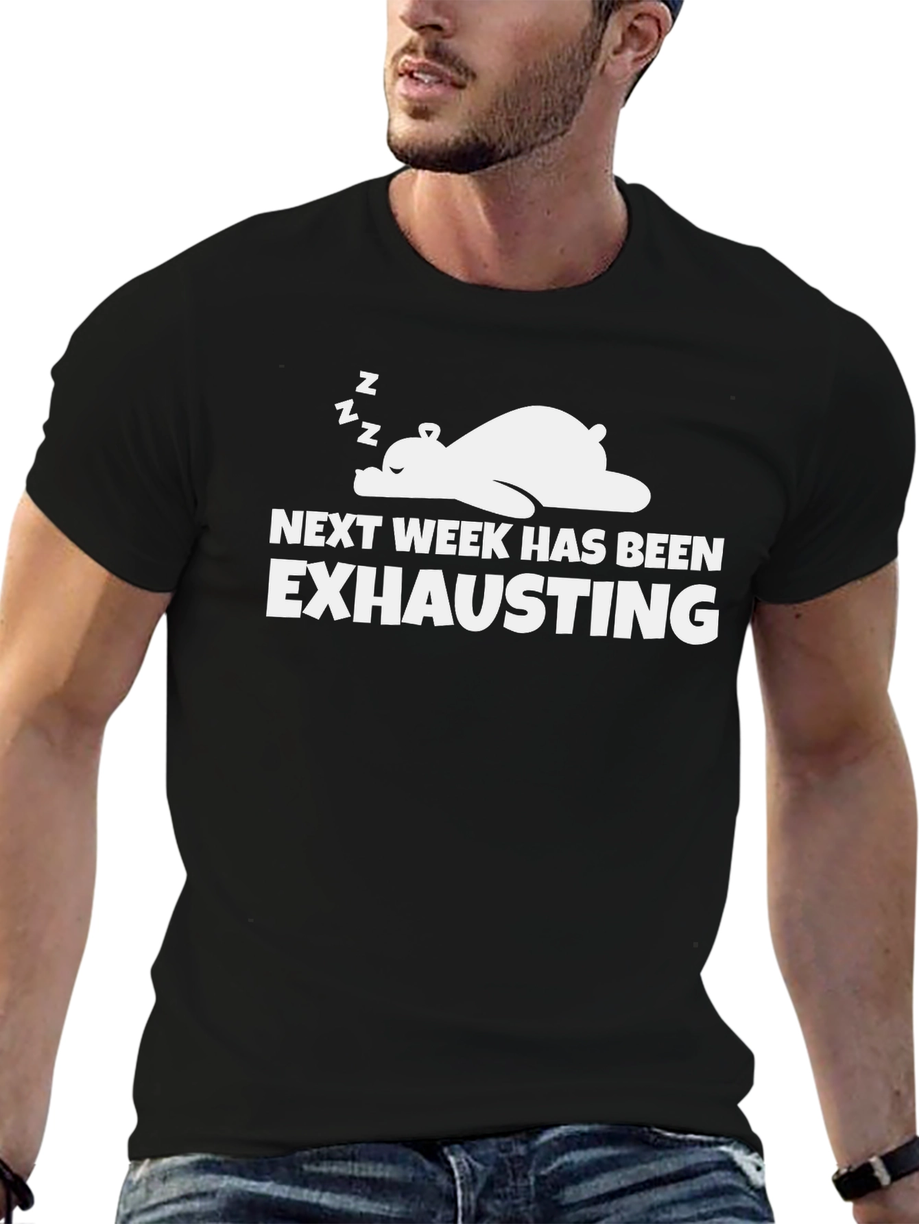 Exhausting Week Bear Graphic Tee