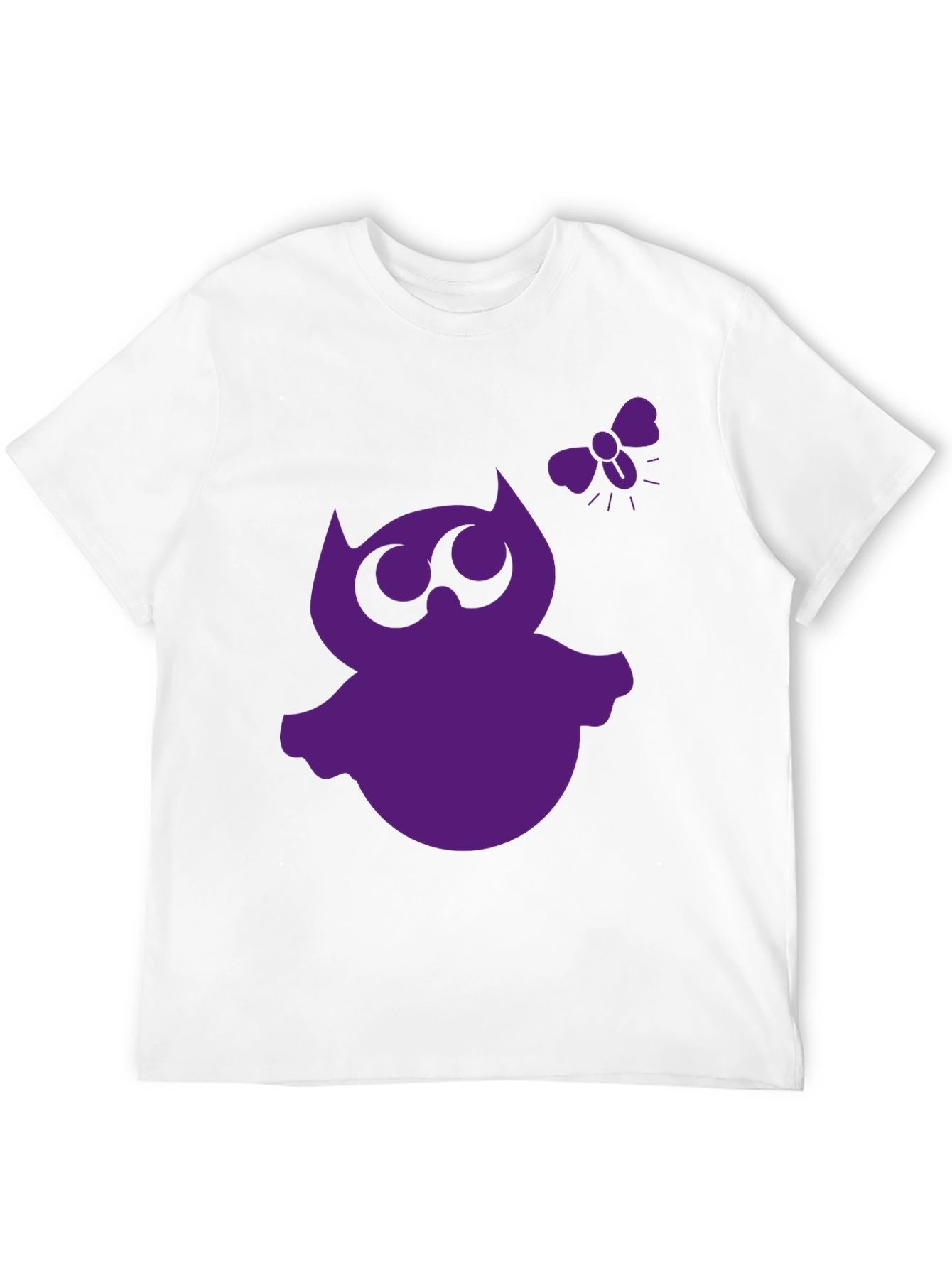 Whimsical Owl Graphic Tee - Black Cotton Shirt